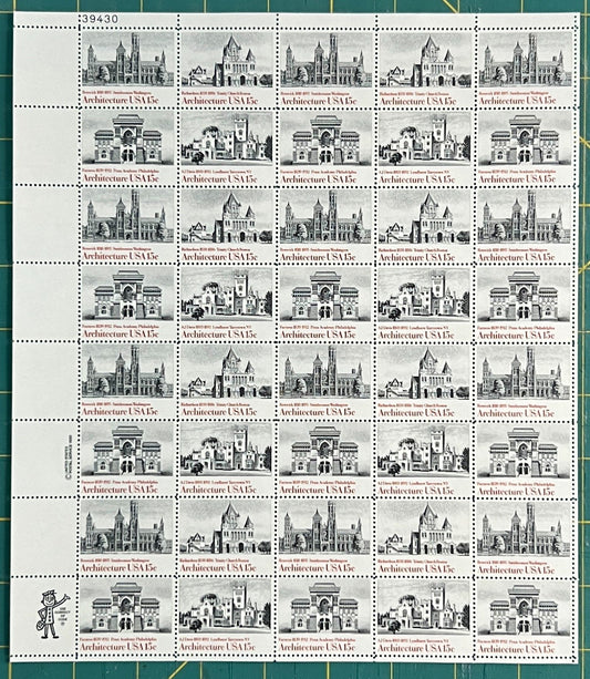 US 1980 15c Architecture Block of 4 Mint Sheet MNH (Scott 1838-1841) ZAYIX