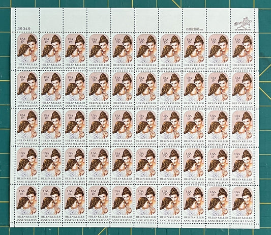 US 1980 15c Hellen Keller & Anne Sullivan Mint Sheet MNH (Scott 1824) ZAYIX