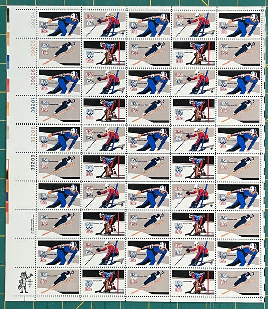 US 1980 15c lake Placid Winter Olympics Mint Sheet MNH (Scott 1795-1798) ZAYIX