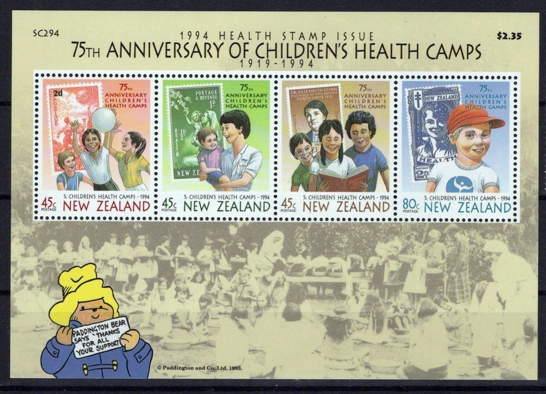 New Zealand B148a MNH Stamps on Stamps Children's Health souvenir sheet ZAYIX