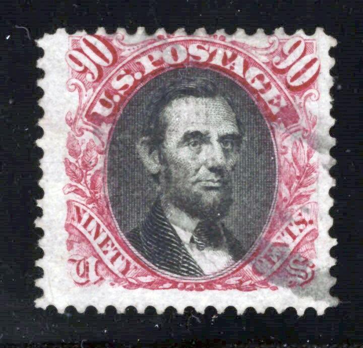 US 122 Used FVF 1869 90c carmine & black G Grill, nibbed perf, PSE Cert ZAYIX
