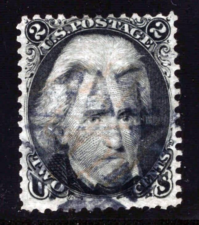 US 85B Used F, Z Grill, Star Fancy Cancel, 1868 2c black Jackson, APS Cert ZAYIX
