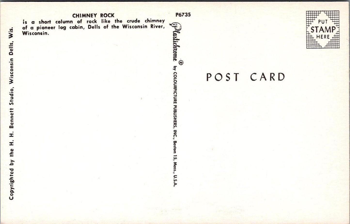 ZAYIX Postcard Chimney Rock Dells of Wisconsin River 090222PC96