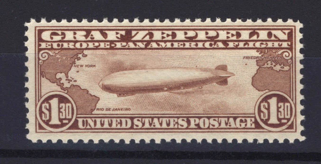 US C14 MNH FVF - 1930 $1.30 brown Graf Zeppelin between Continents ZAYIX