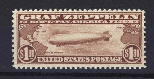 US C14 MNH FVF - 1930 $1.30 brown Graf Zeppelin between Continents ZAYIX
