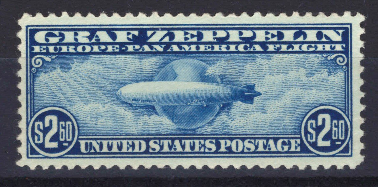 US C15 MNH VF - 1930 $2.60 blue Graf Zeppelin Passing Globe ZAYIX