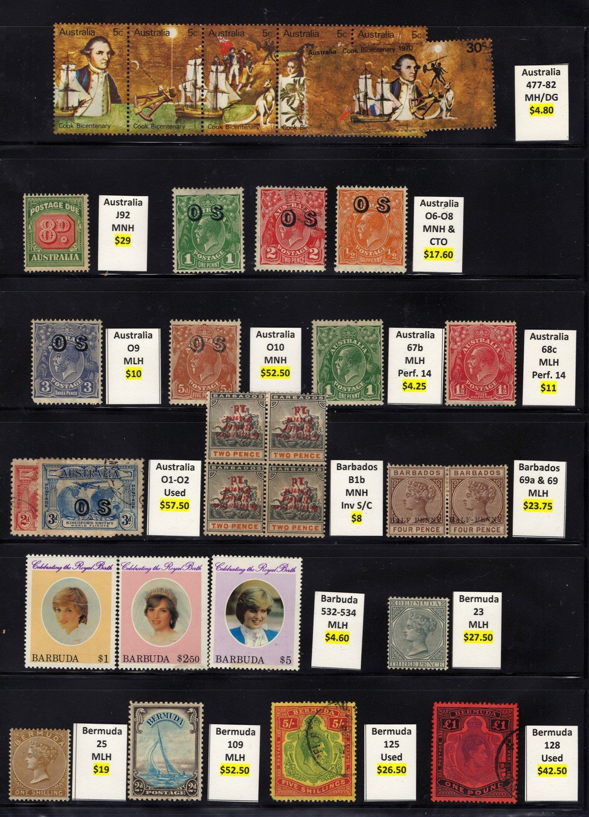 Australia & Br Commonwealth Collection of 52 Mint & Used Stamps CV $740+ ZAYIX