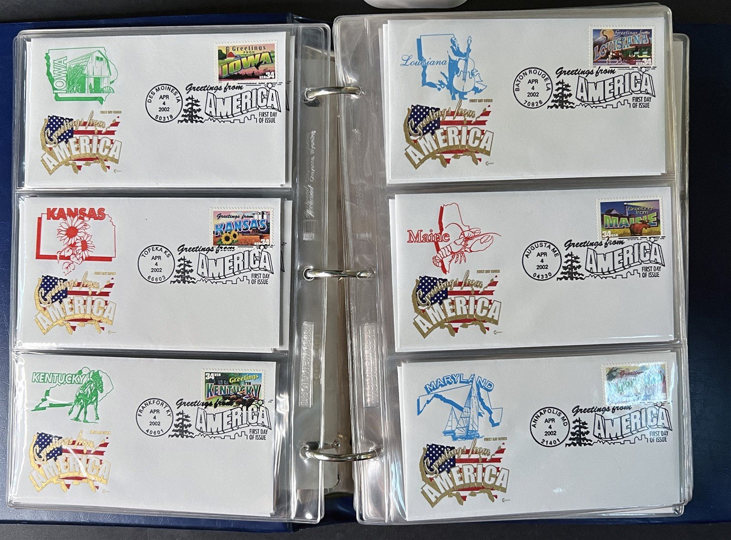 Greetings from America Cover Craft Cachets Limited Edition FDC capital set ZAYIX