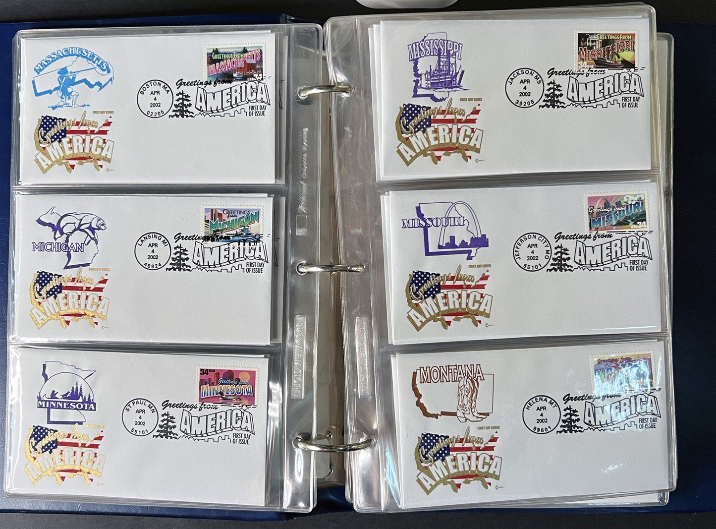Greetings from America Cover Craft Cachets Limited Edition FDC capital set ZAYIX
