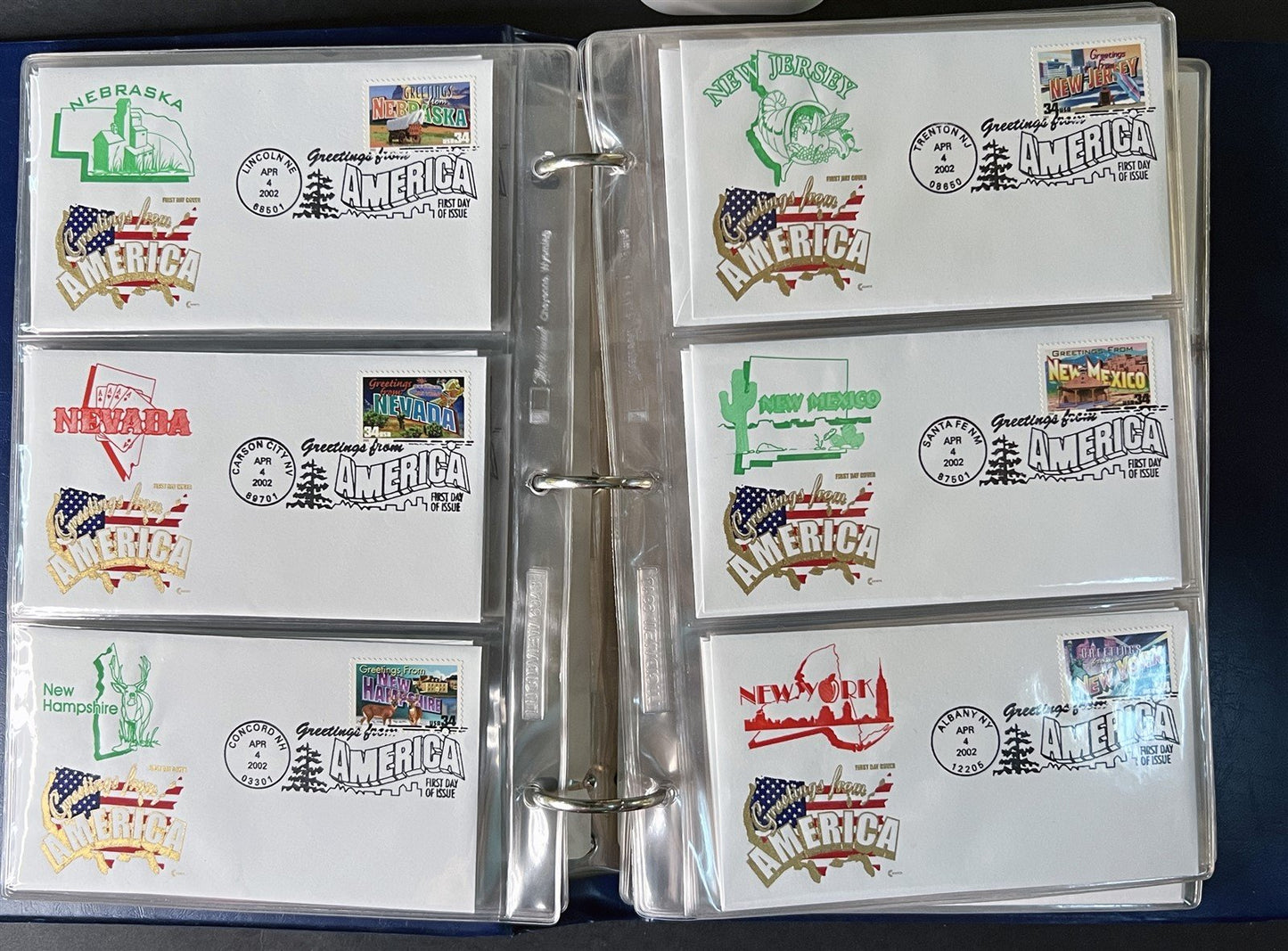 Greetings from America Cover Craft Cachets Limited Edition FDC capital set ZAYIX