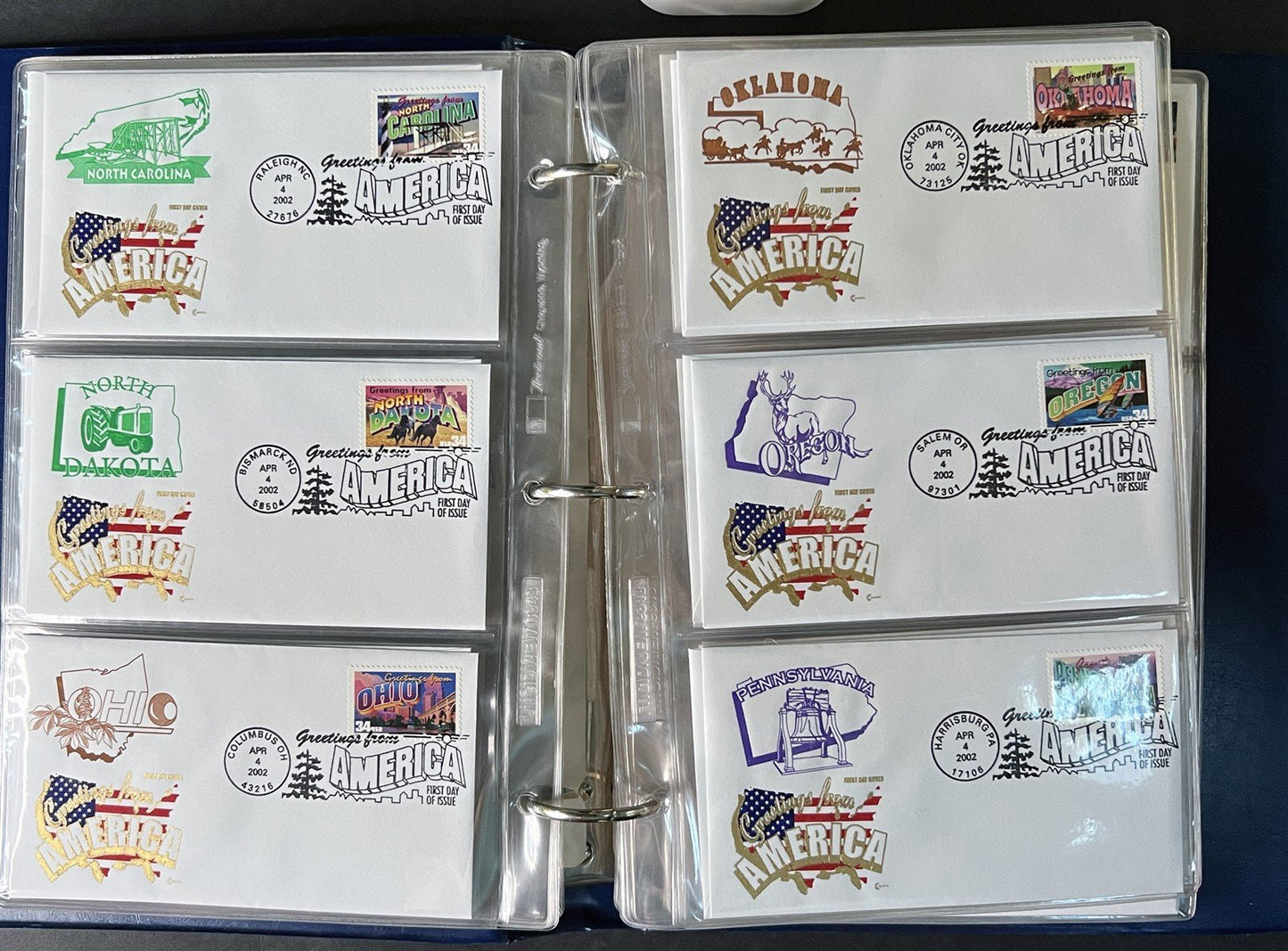 Greetings from America Cover Craft Cachets Limited Edition FDC capital set ZAYIX