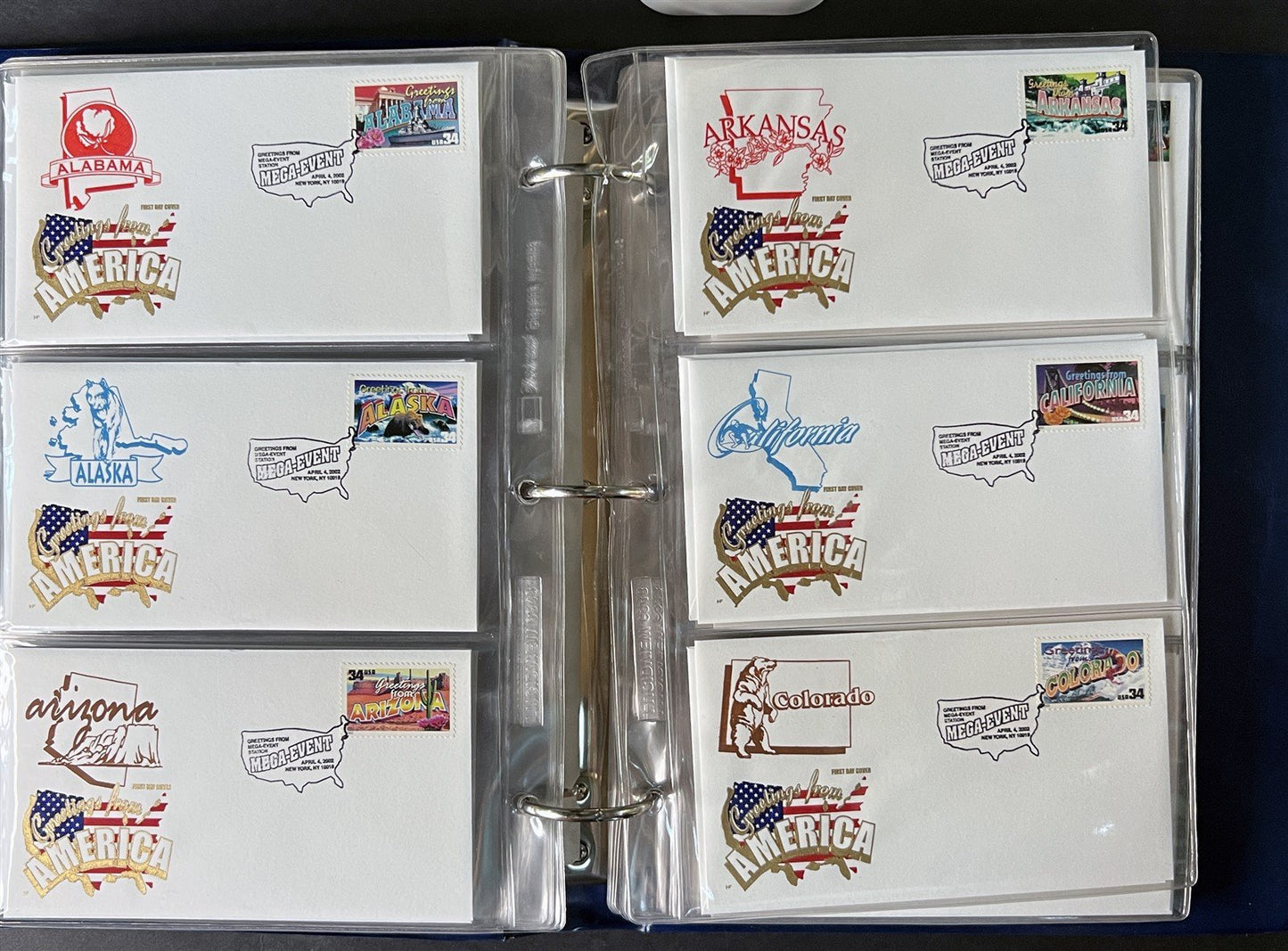Greetings from America Cover Craft Cachets Limited Edition FDC capital set ZAYIX