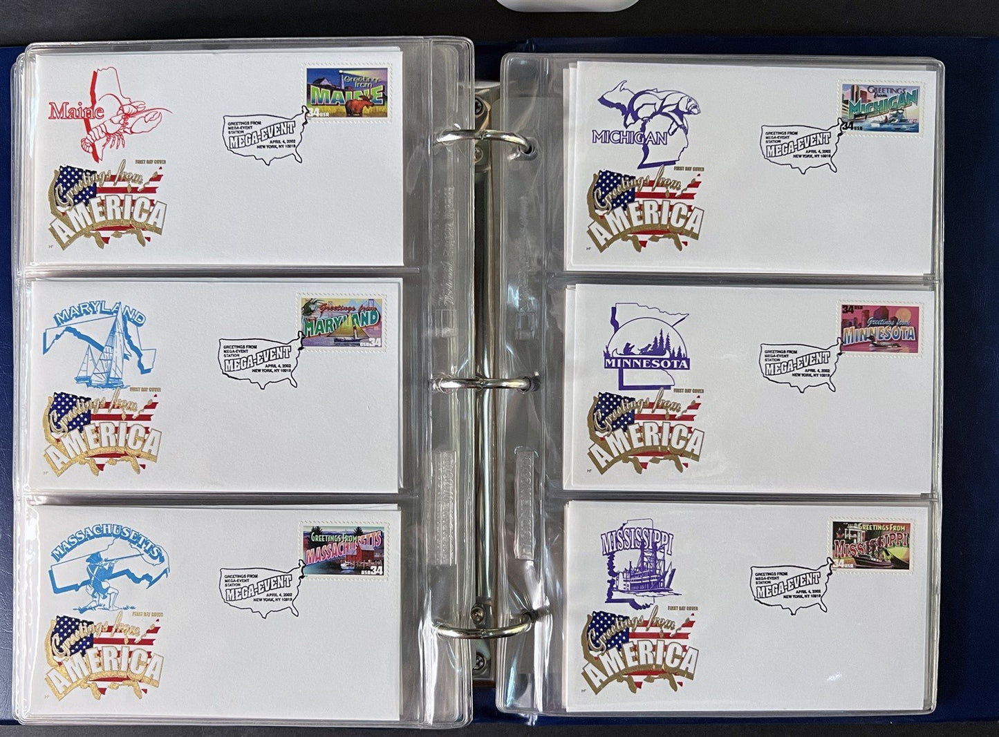 Greetings from America Cover Craft Cachets Limited Edition FDC capital set ZAYIX