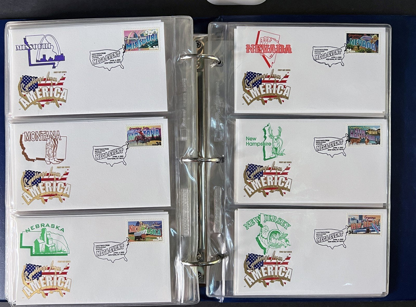 Greetings from America Cover Craft Cachets Limited Edition FDC capital set ZAYIX
