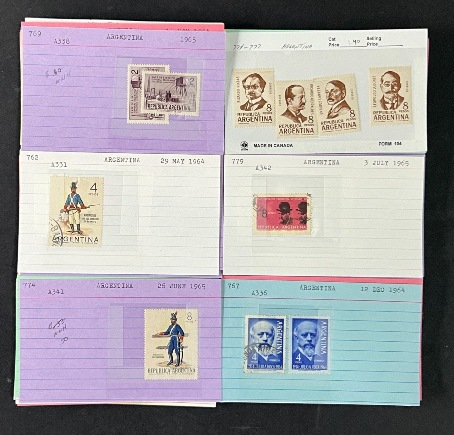 Argentina Stamp Collection Dealer Cards $454 CV Mint & Used ZAYIX