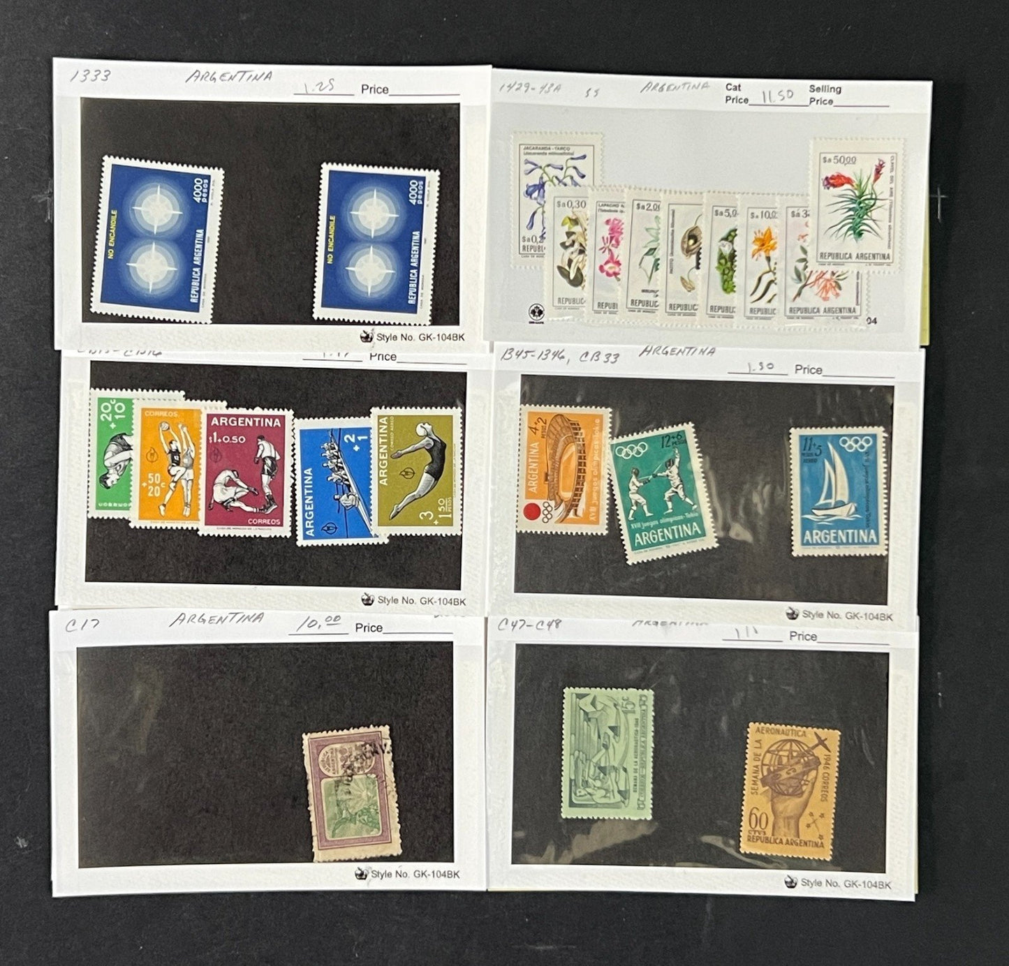 Argentina Stamp Collection Dealer Cards $454 CV Mint & Used ZAYIX