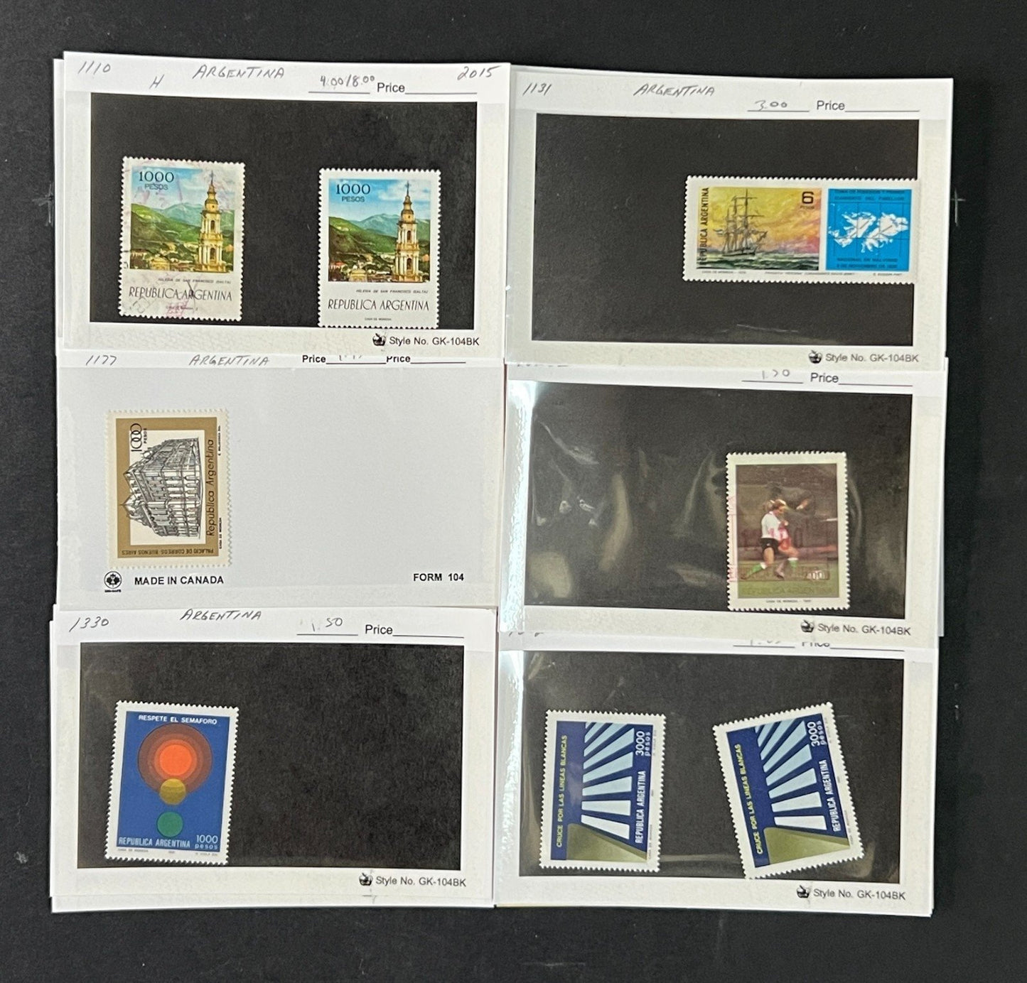 Argentina Stamp Collection Dealer Cards $454 CV Mint & Used ZAYIX