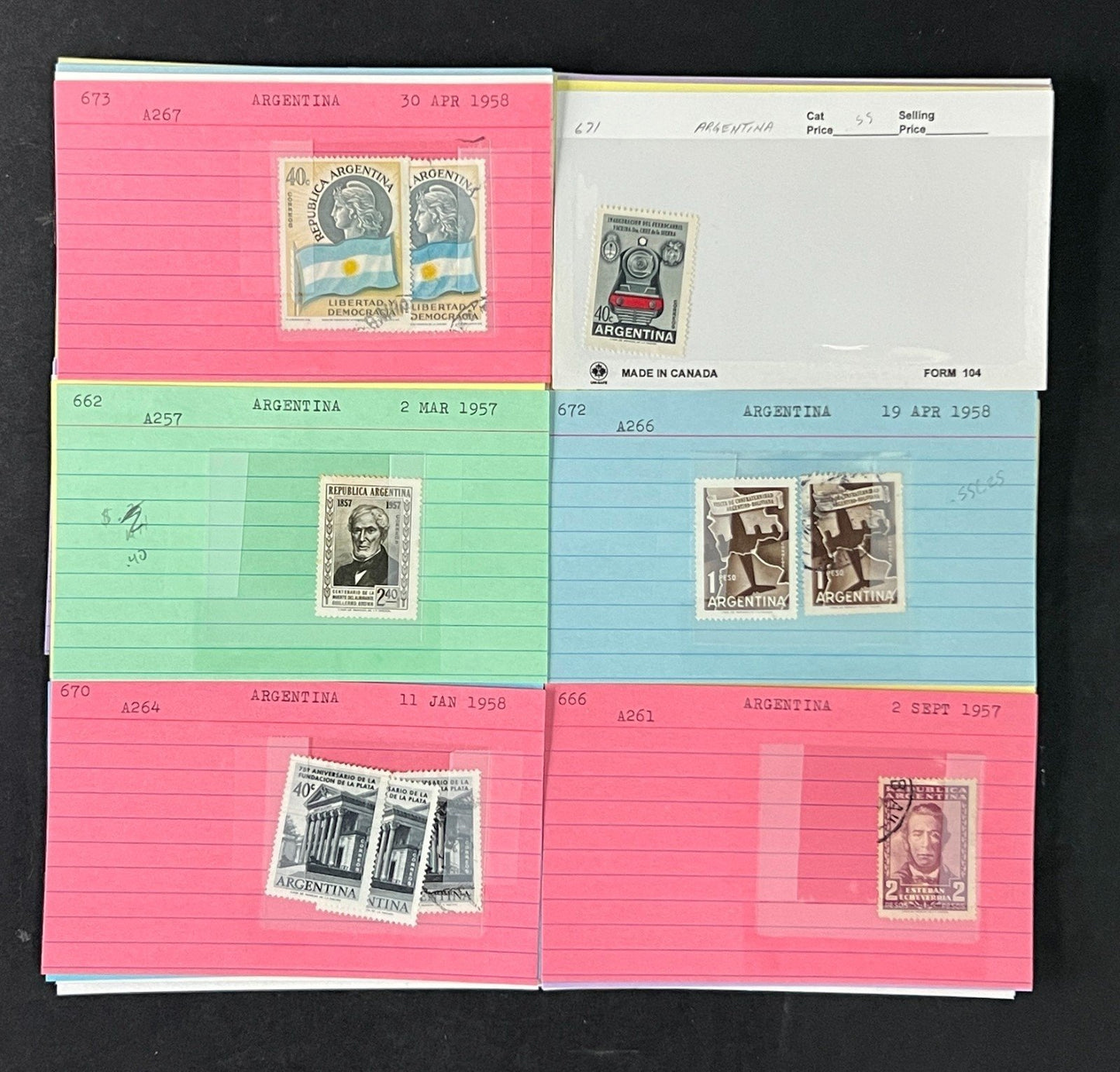 Argentina Stamp Collection Dealer Cards $454 CV Mint & Used ZAYIX