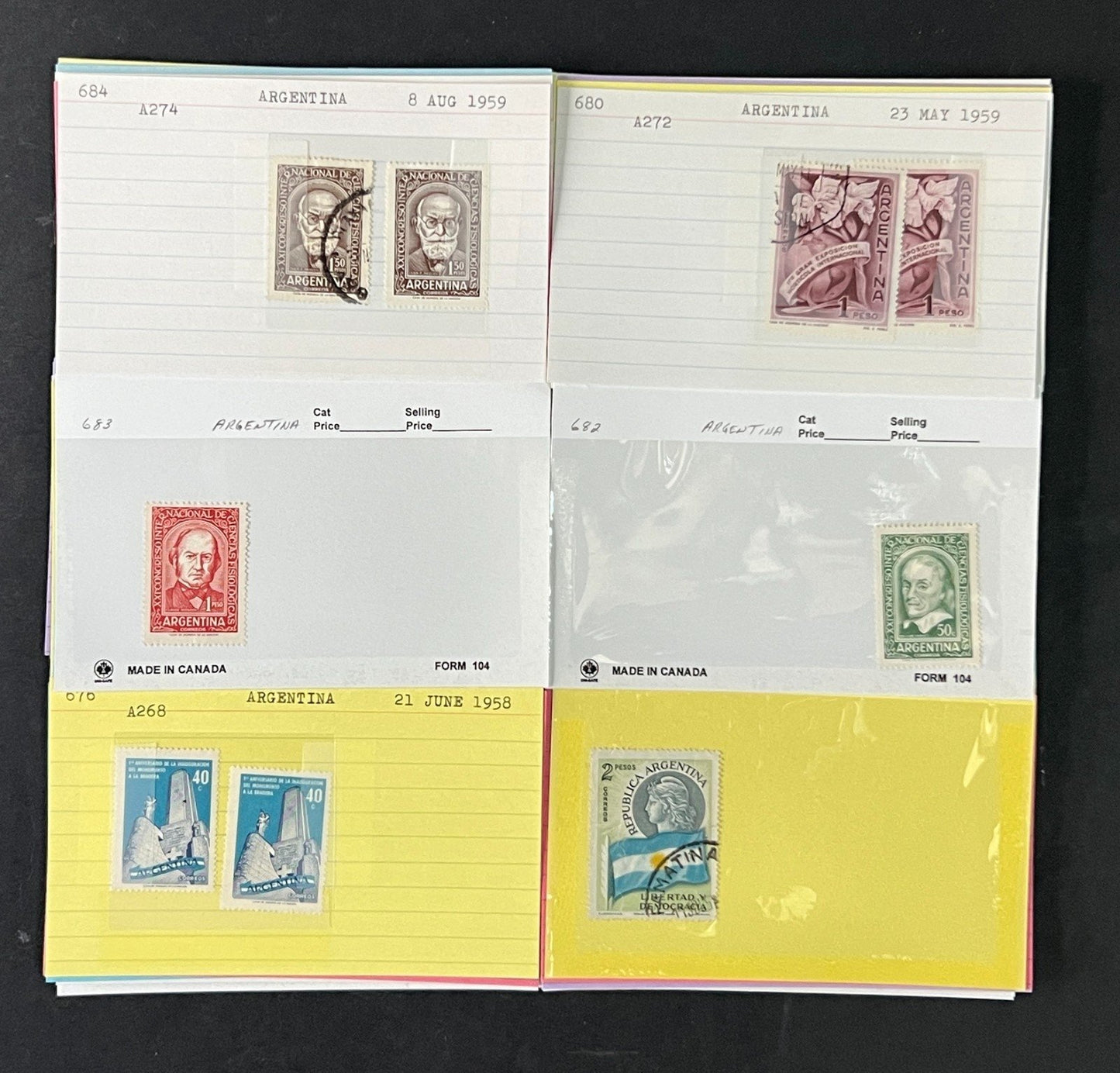 Argentina Stamp Collection Dealer Cards $454 CV Mint & Used ZAYIX
