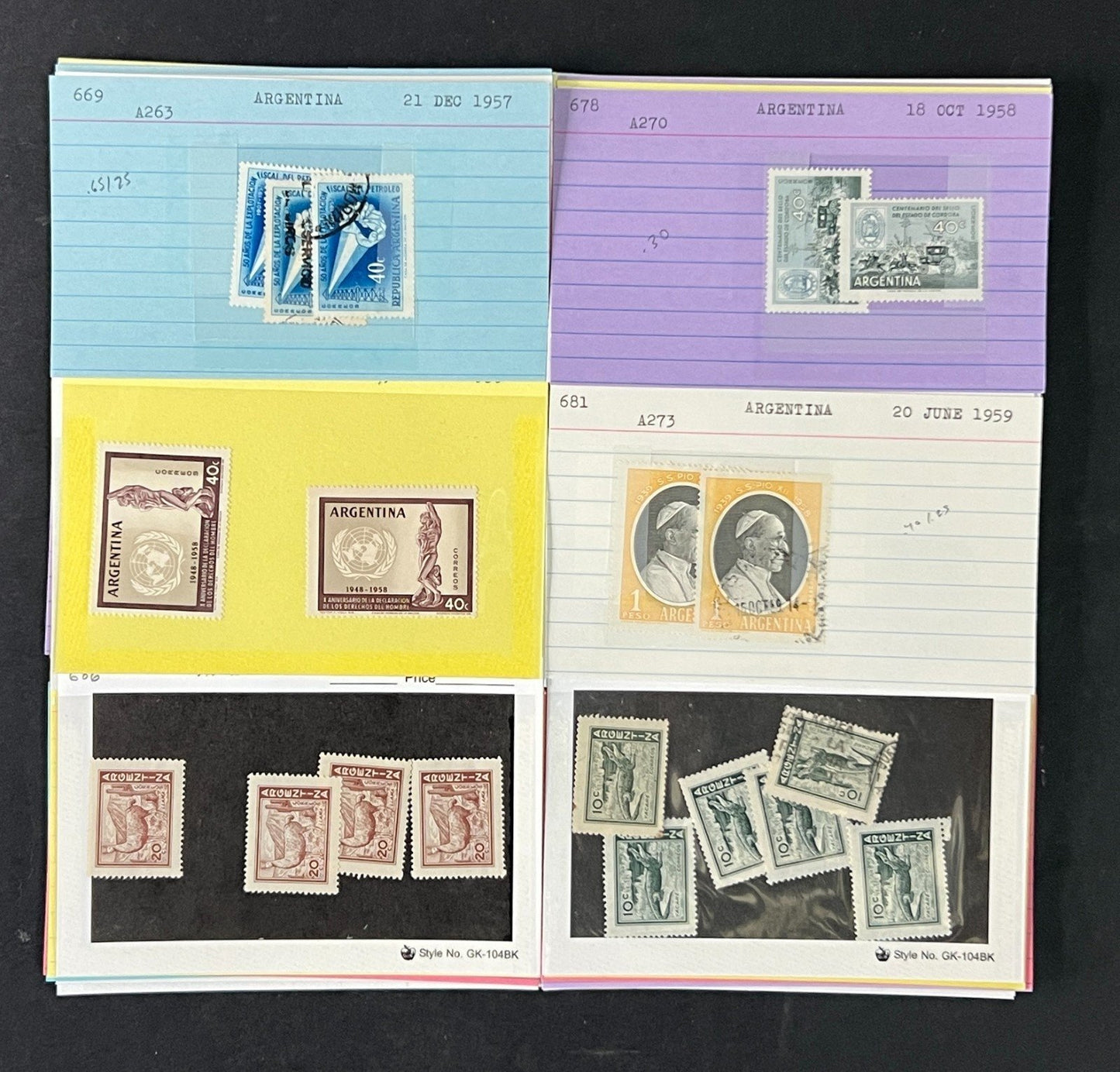 Argentina Stamp Collection Dealer Cards $454 CV Mint & Used ZAYIX