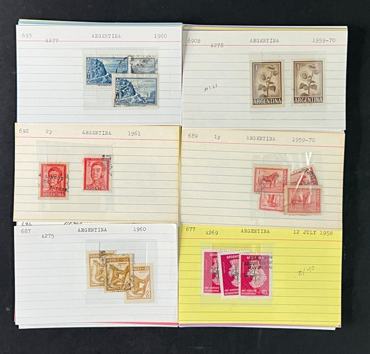 Argentina Stamp Collection Dealer Cards $454 CV Mint & Used ZAYIX