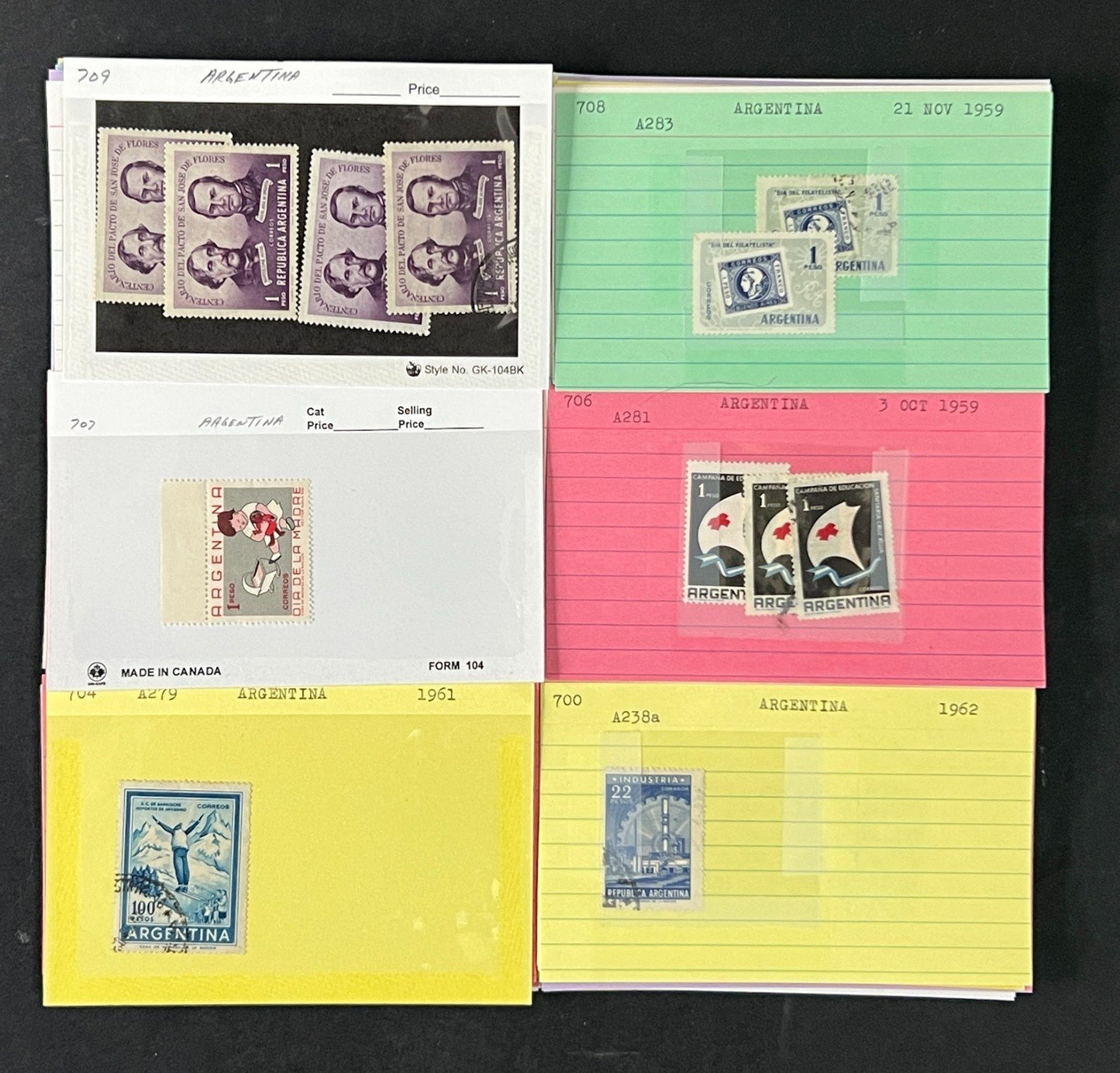 Argentina Stamp Collection Dealer Cards $454 CV Mint & Used ZAYIX