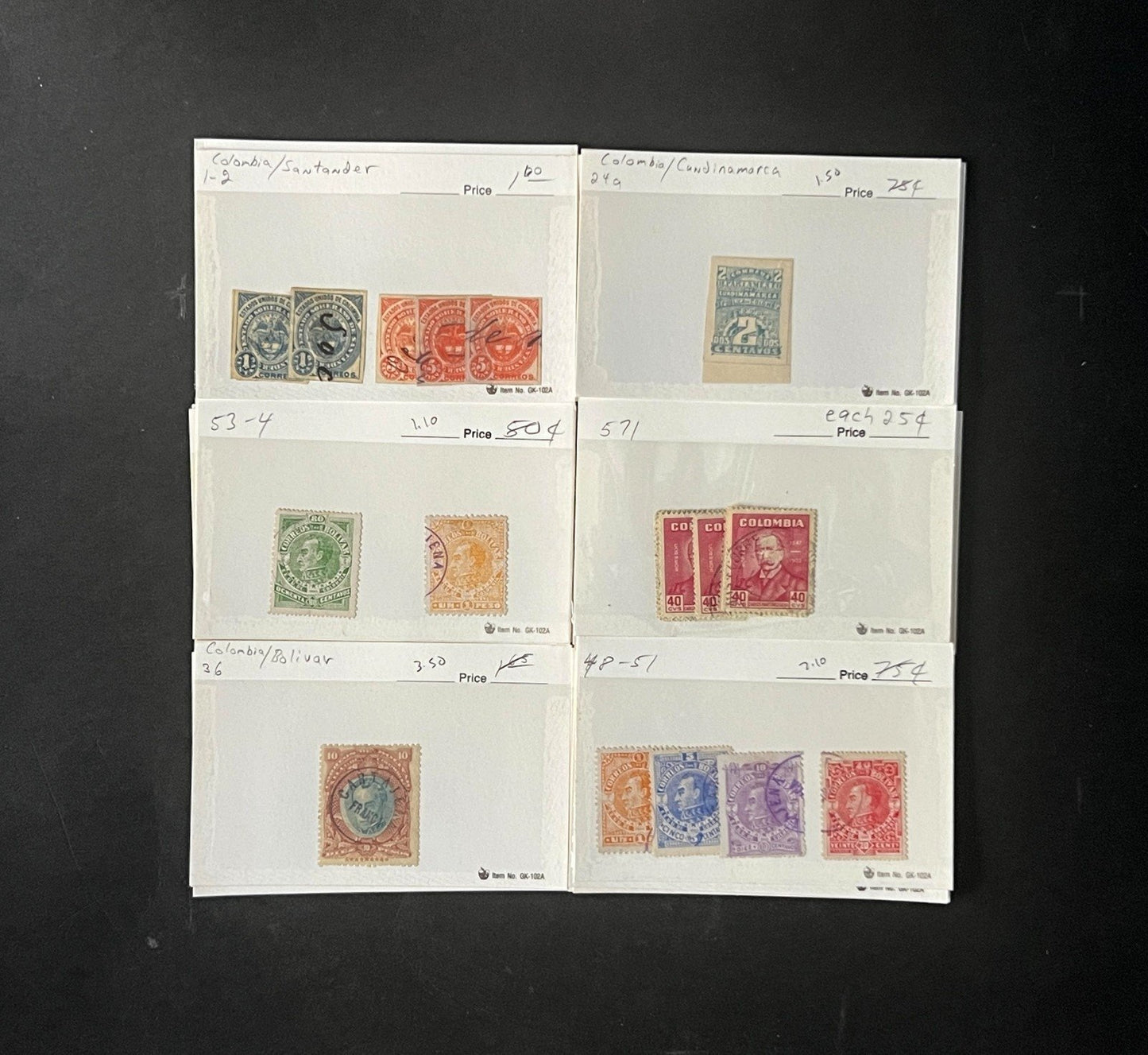 Columbia Stamp Collection Dealer Cards $1068 CV Mint & Used ZAYIX