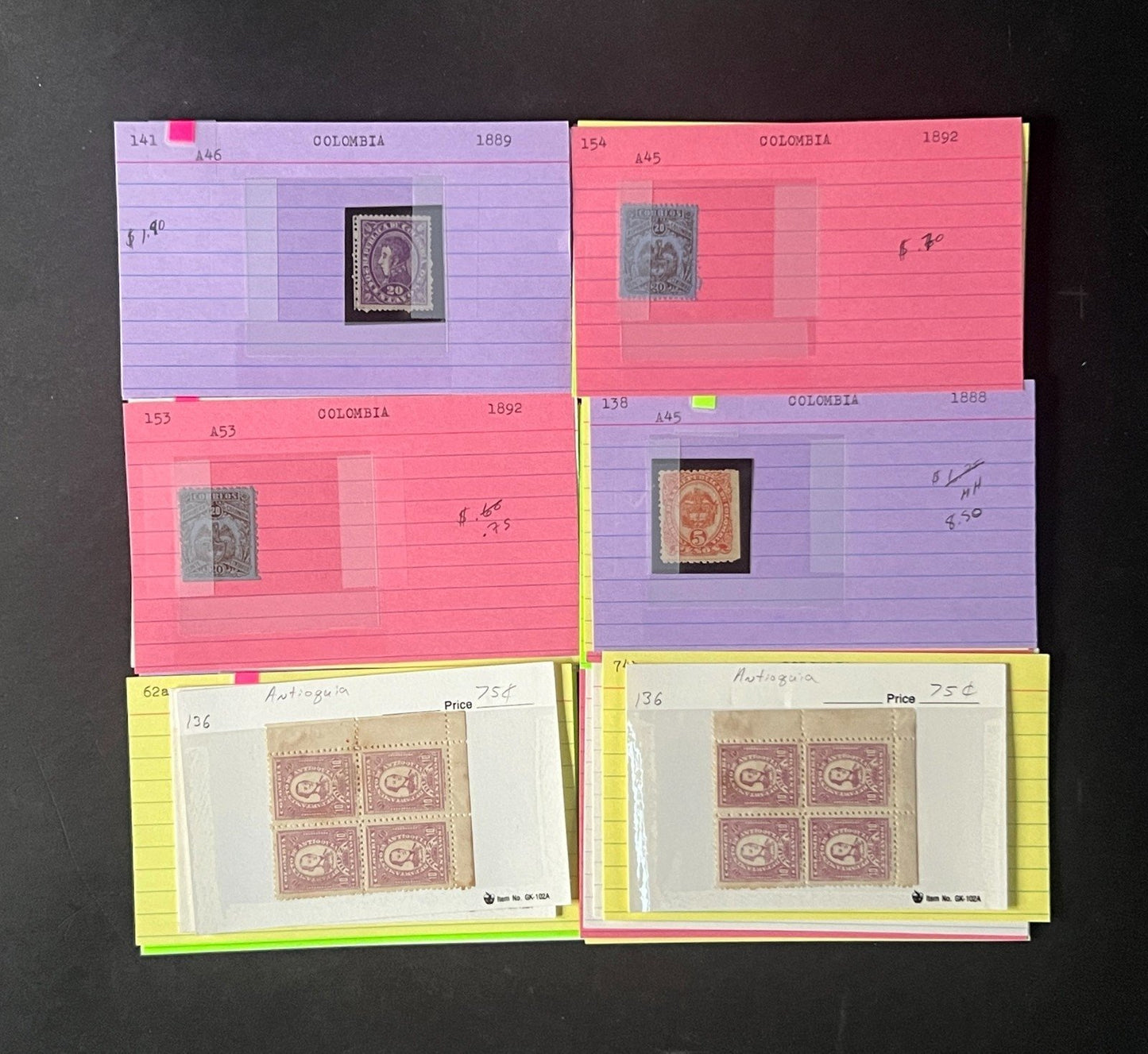 Columbia Stamp Collection Dealer Cards $1068 CV Mint & Used ZAYIX