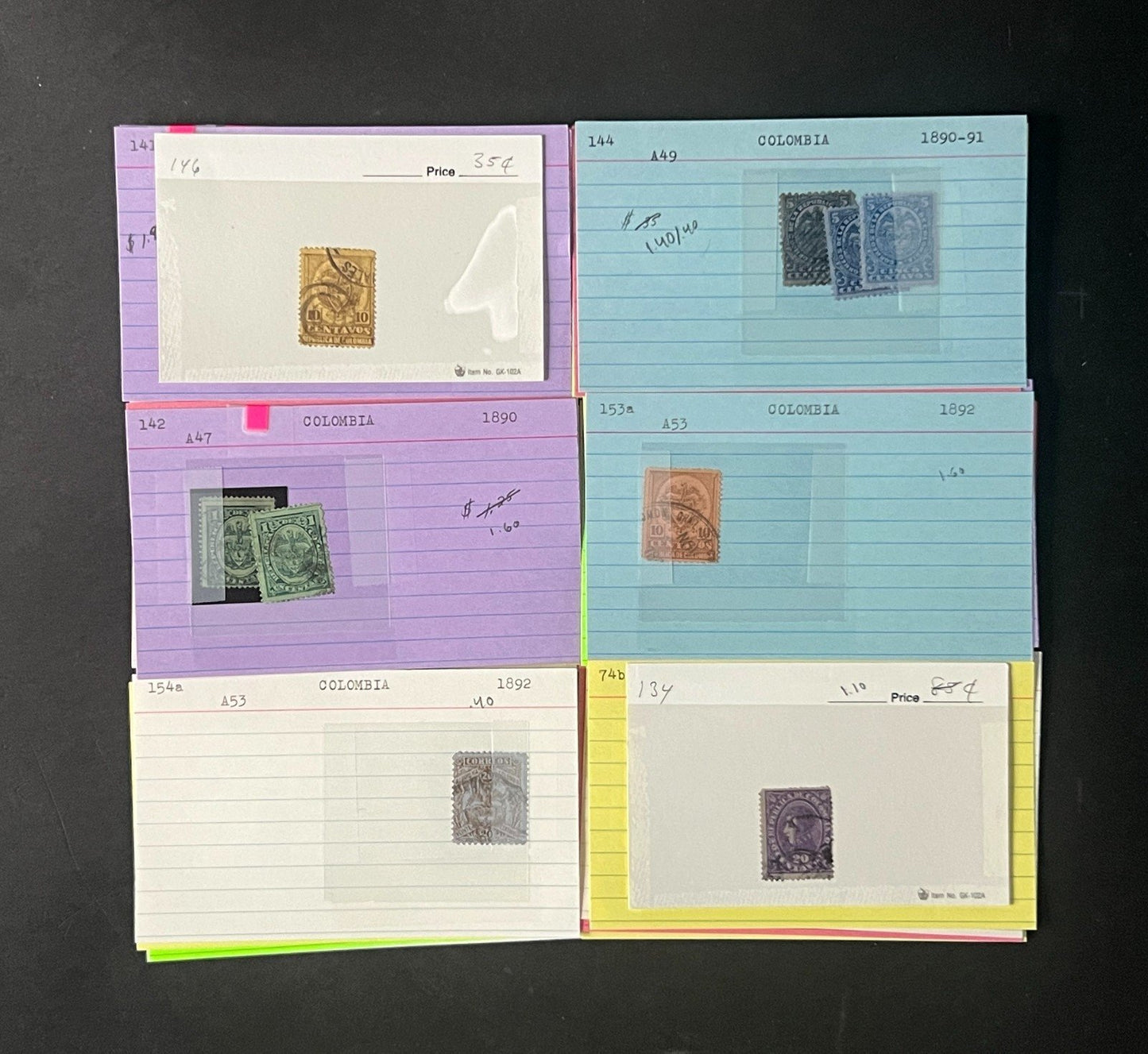 Columbia Stamp Collection Dealer Cards $1068 CV Mint & Used ZAYIX
