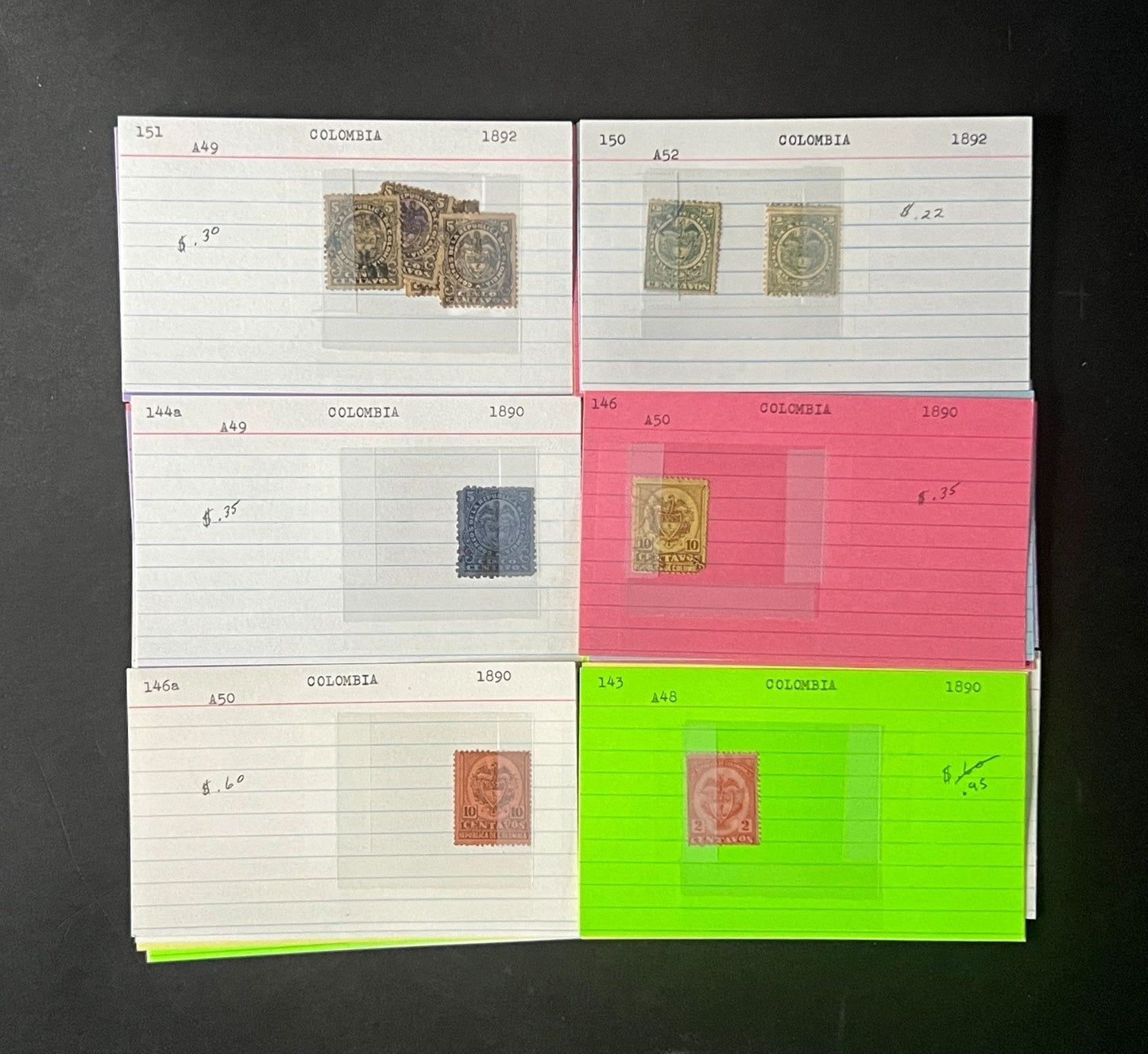 Columbia Stamp Collection Dealer Cards $1068 CV Mint & Used ZAYIX