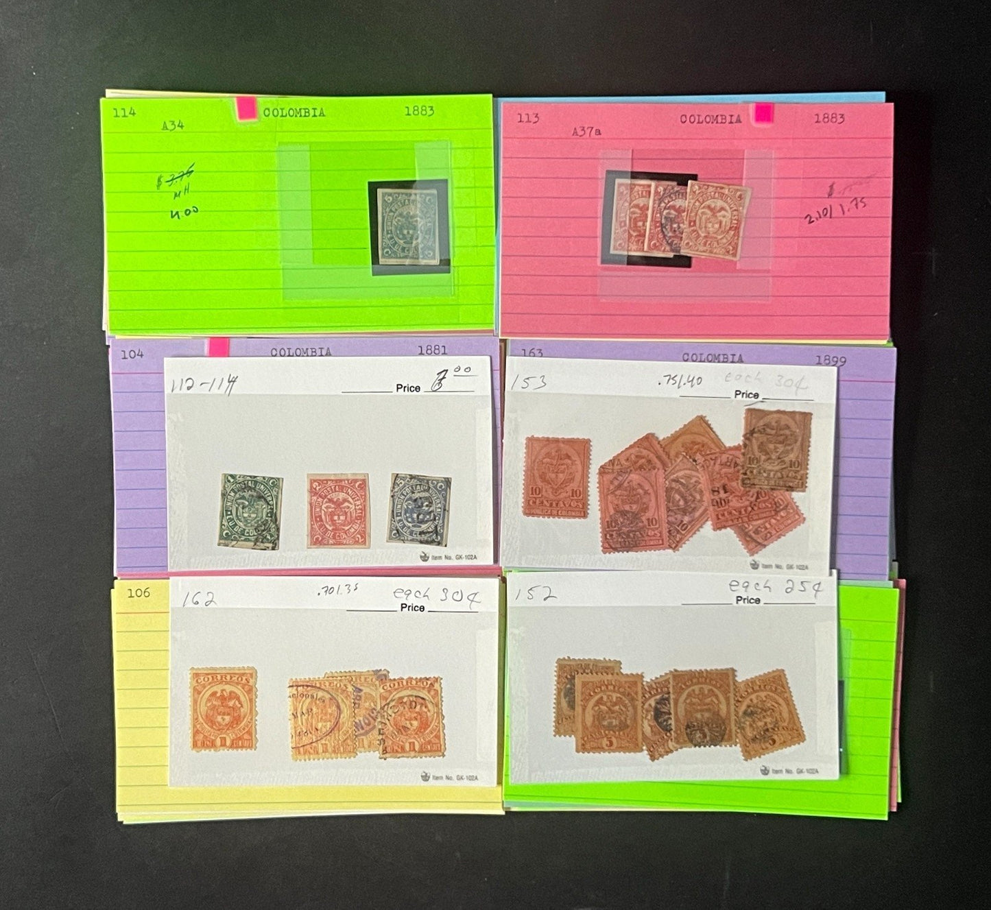 Columbia Stamp Collection Dealer Cards $1068 CV Mint & Used ZAYIX