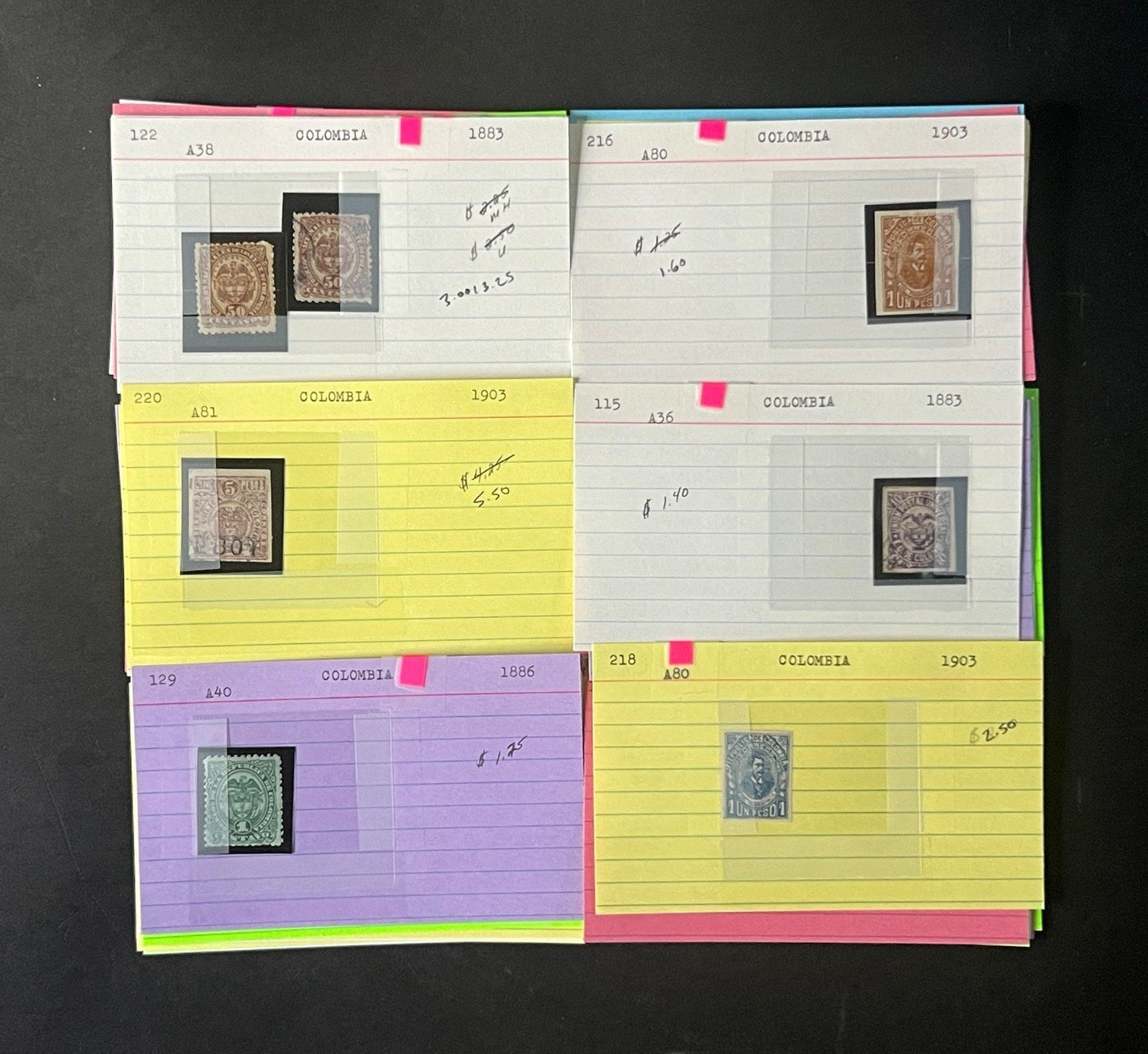 Columbia Stamp Collection Dealer Cards $1068 CV Mint & Used ZAYIX