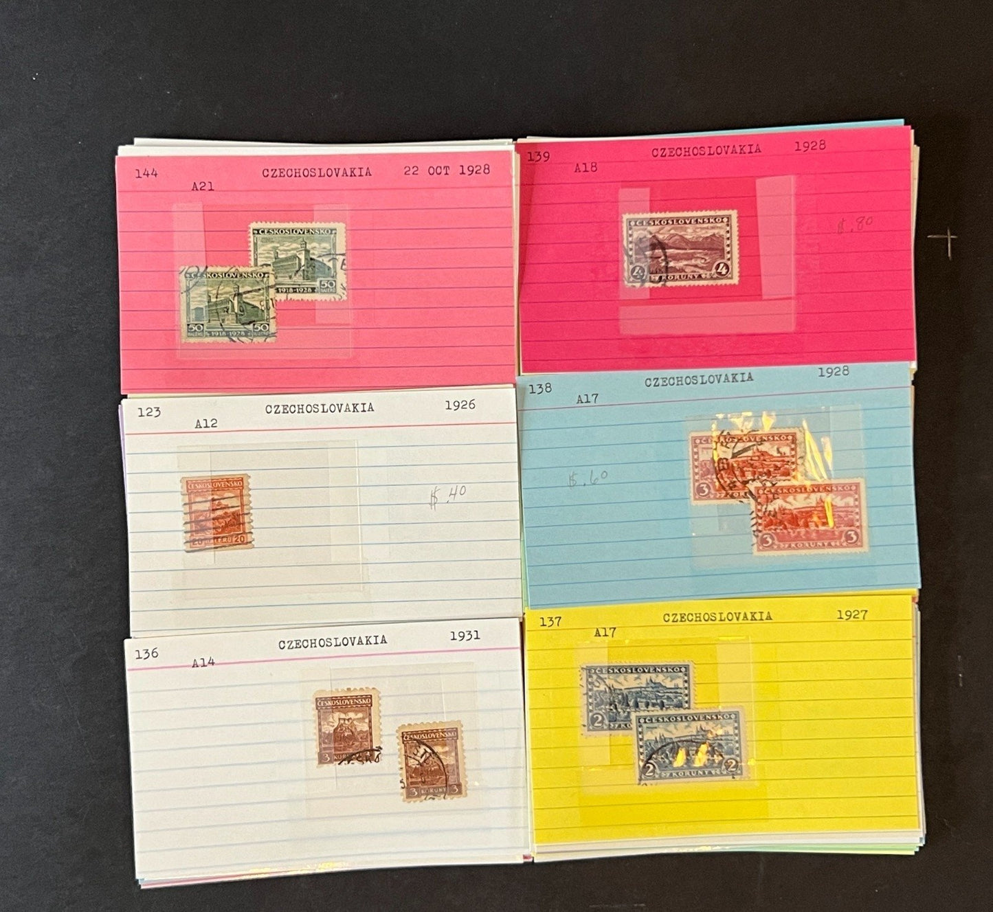 Czechoslovakia Stamp Collection Dealer Cards $687 CV Mint & Used ZAYIX