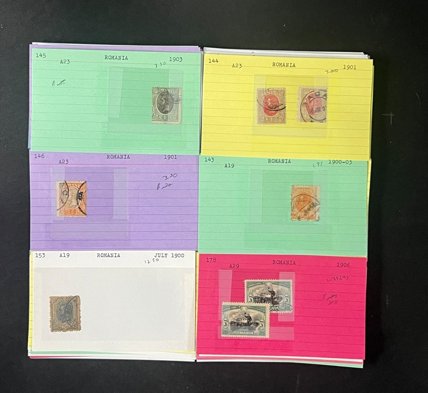 Romania Stamp Collection Dealer Cards $838 CV Mint & Used ZAYIX
