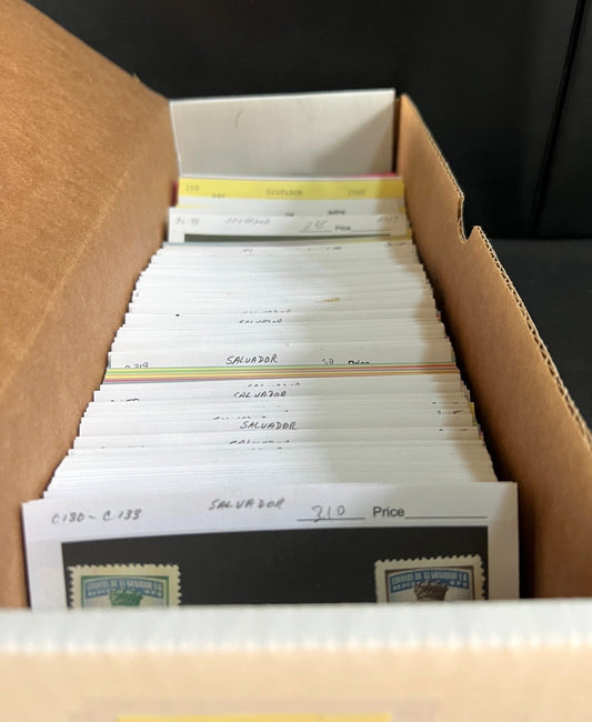 El Salvador Stamp Collection Dealer Cards $934 CV Mint & Used ZAYIX