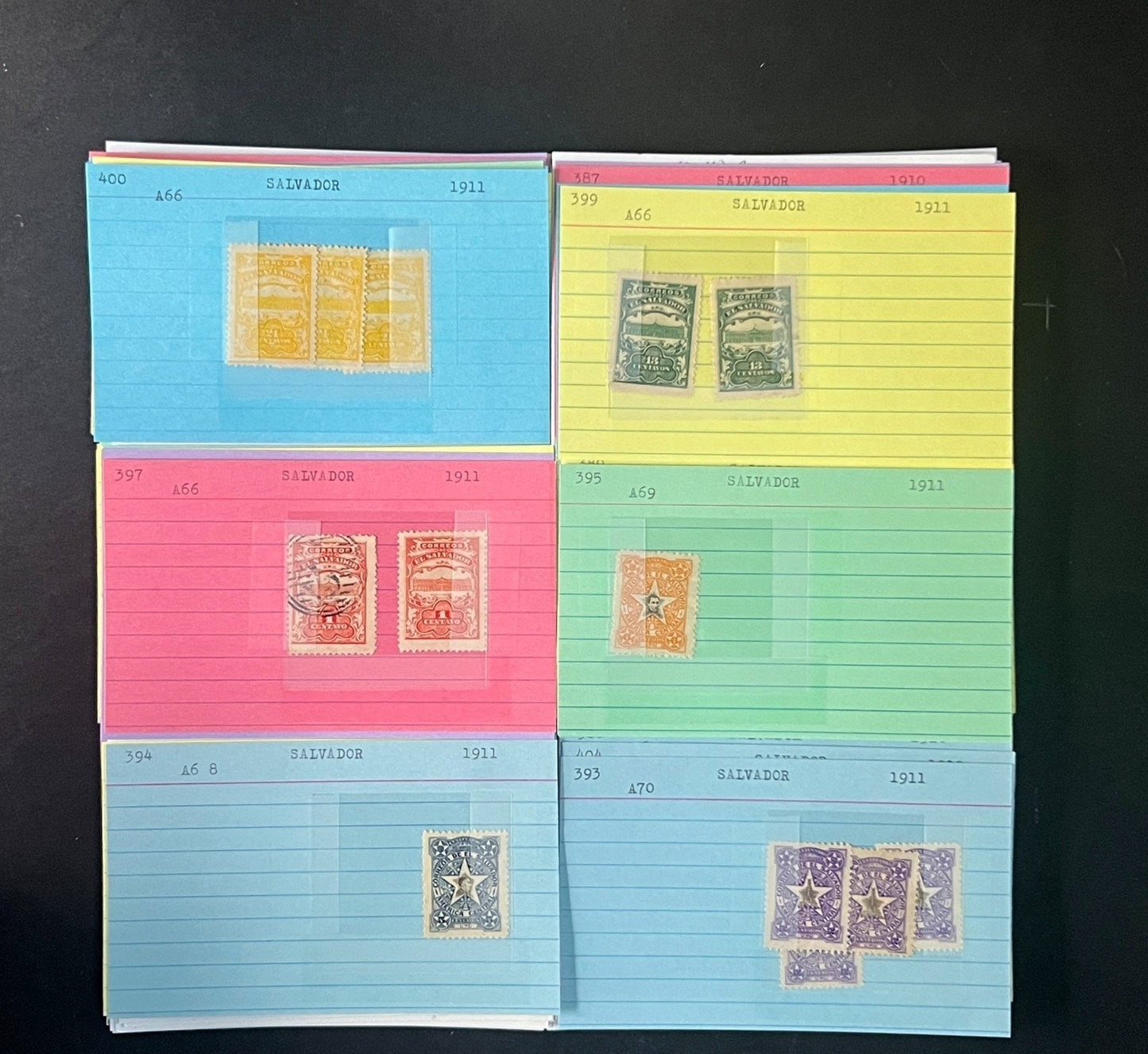El Salvador Stamp Collection Dealer Cards $934 CV Mint & Used ZAYIX