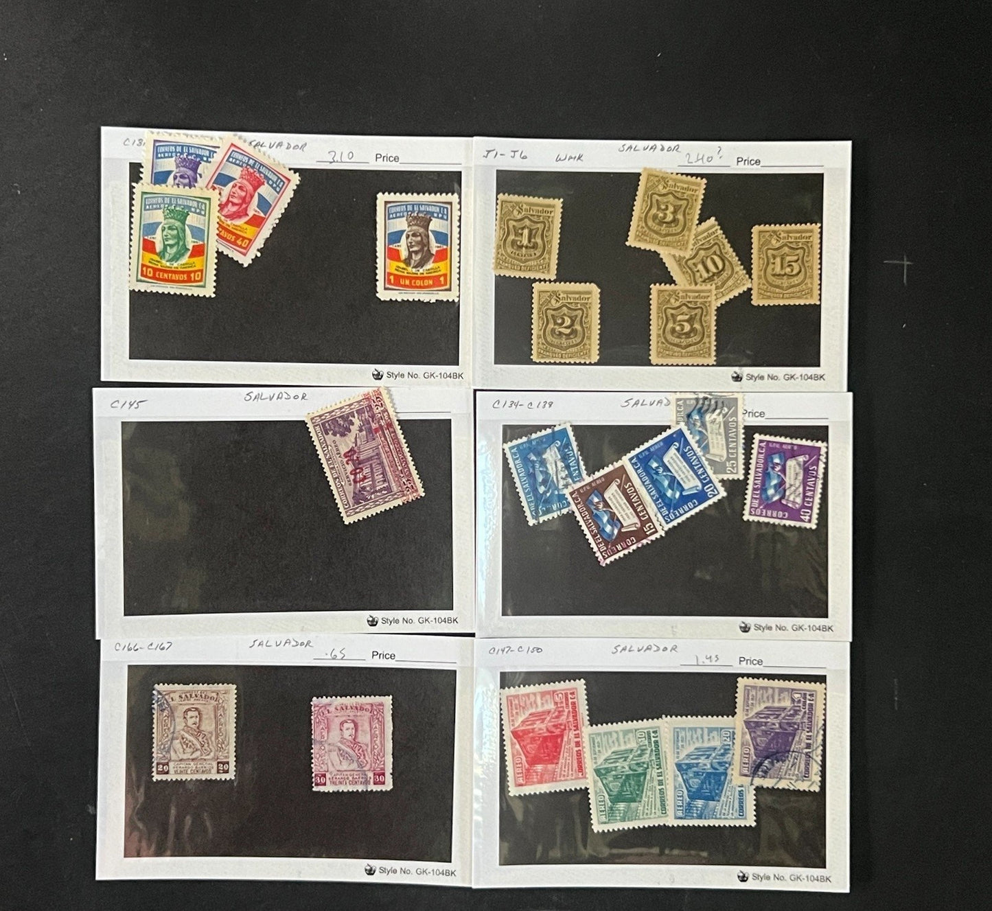 El Salvador Stamp Collection Dealer Cards $934 CV Mint & Used ZAYIX