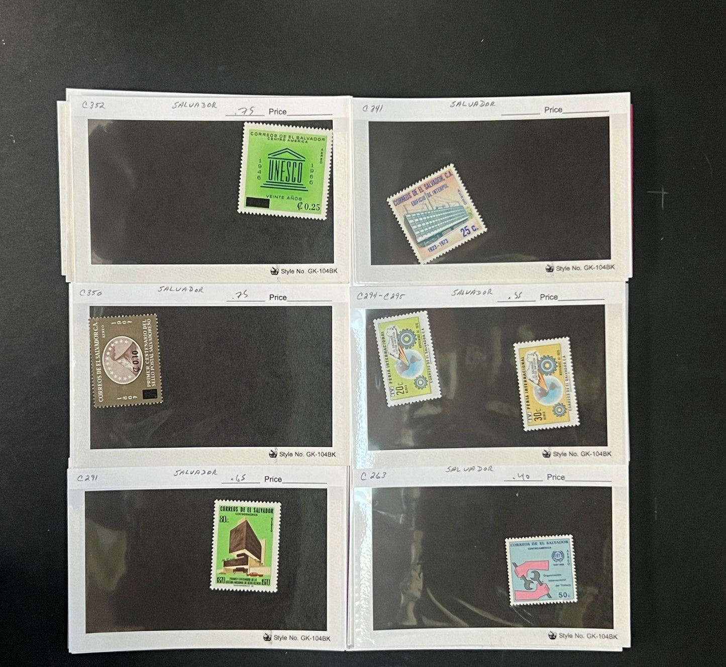 El Salvador Stamp Collection Dealer Cards $934 CV Mint & Used ZAYIX