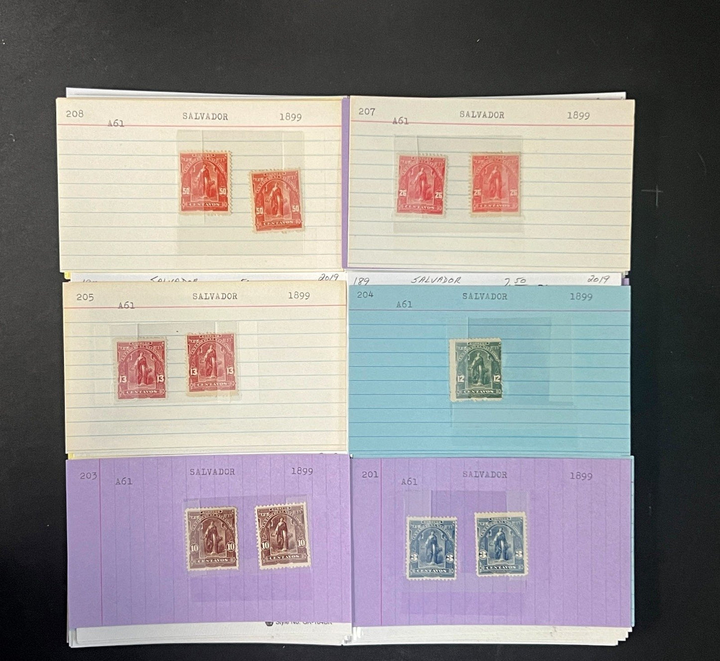 El Salvador Stamp Collection Dealer Cards $934 CV Mint & Used ZAYIX