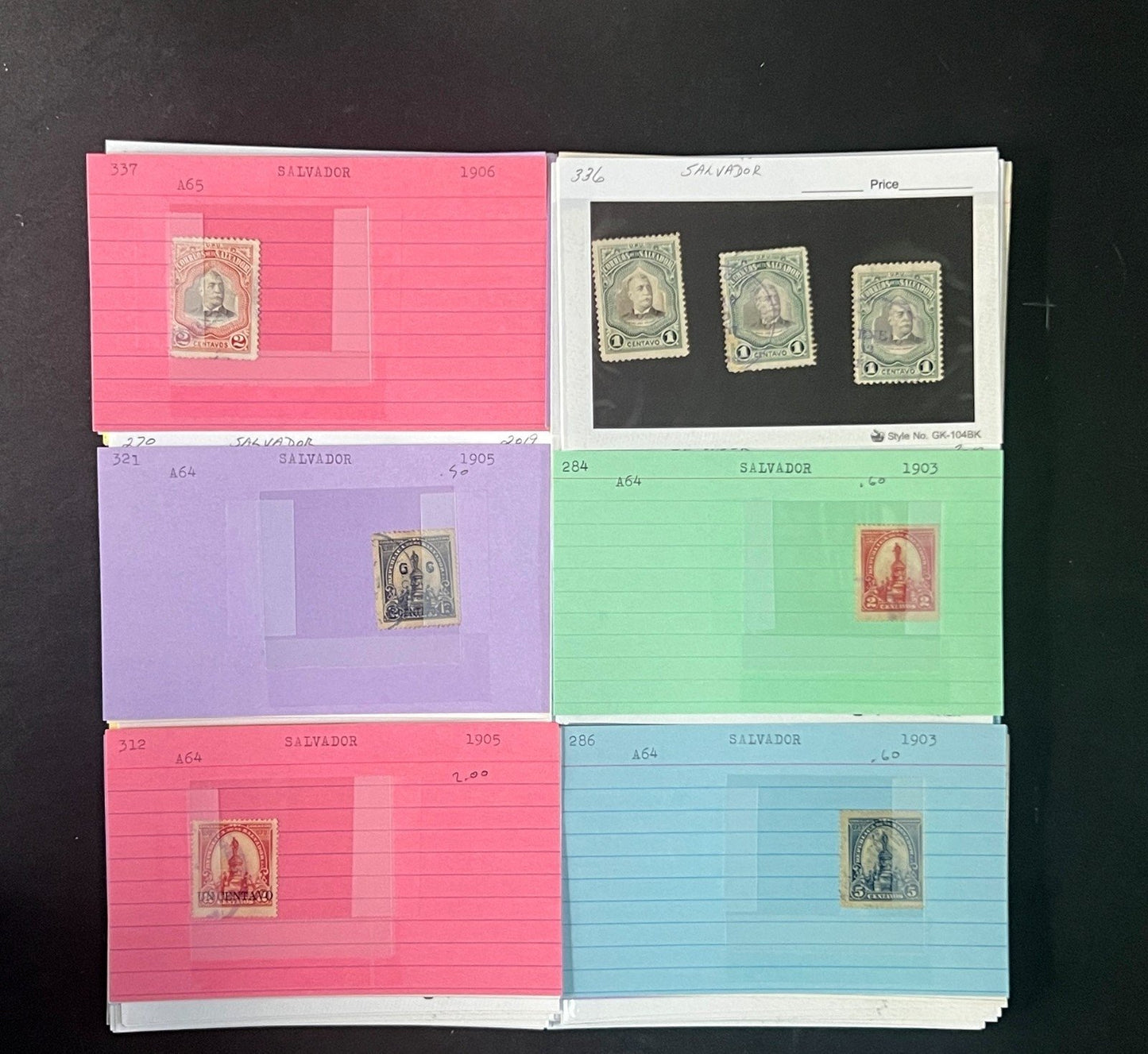 El Salvador Stamp Collection Dealer Cards $934 CV Mint & Used ZAYIX