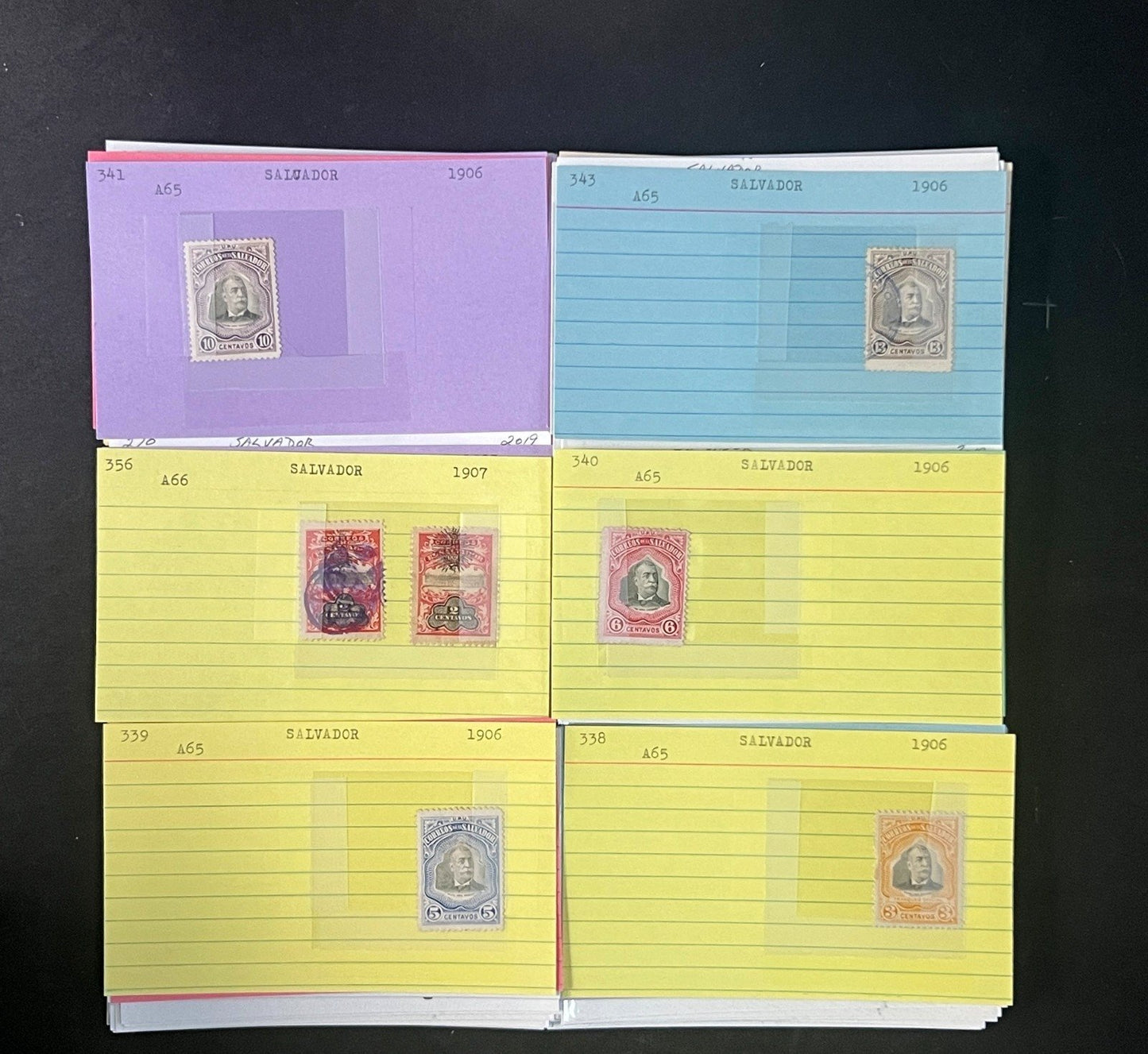 El Salvador Stamp Collection Dealer Cards $934 CV Mint & Used ZAYIX