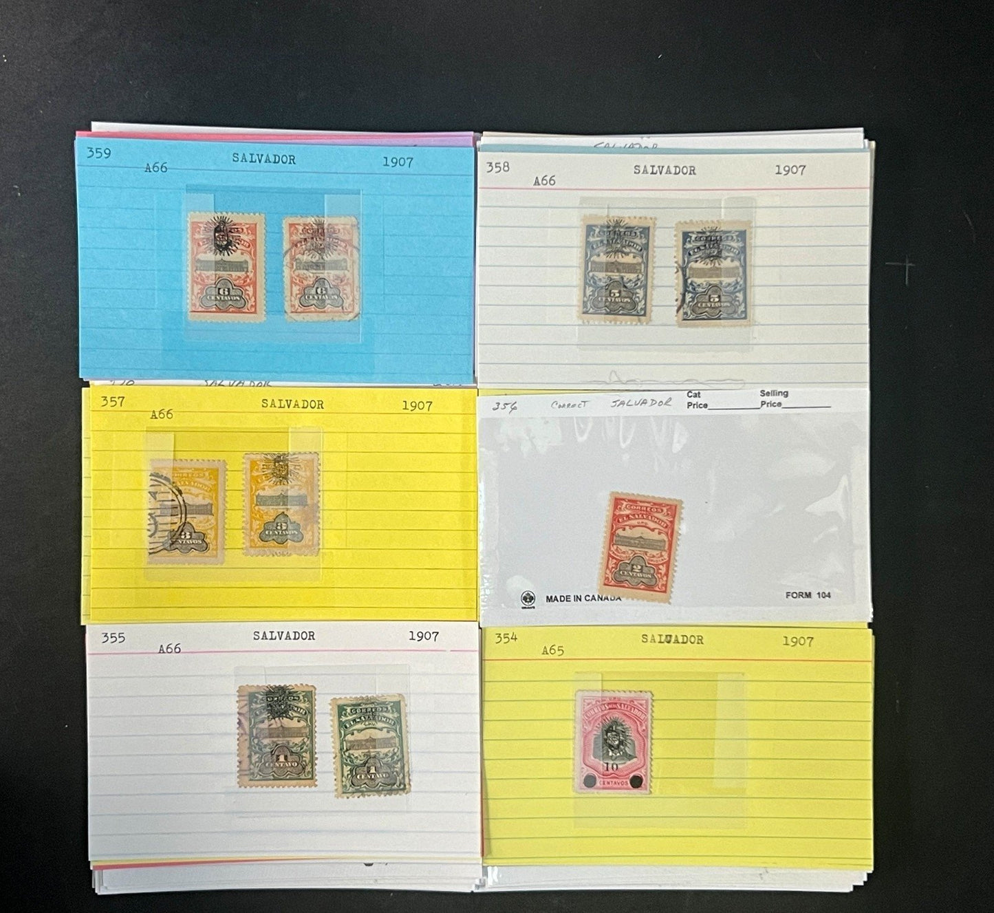 El Salvador Stamp Collection Dealer Cards $934 CV Mint & Used ZAYIX