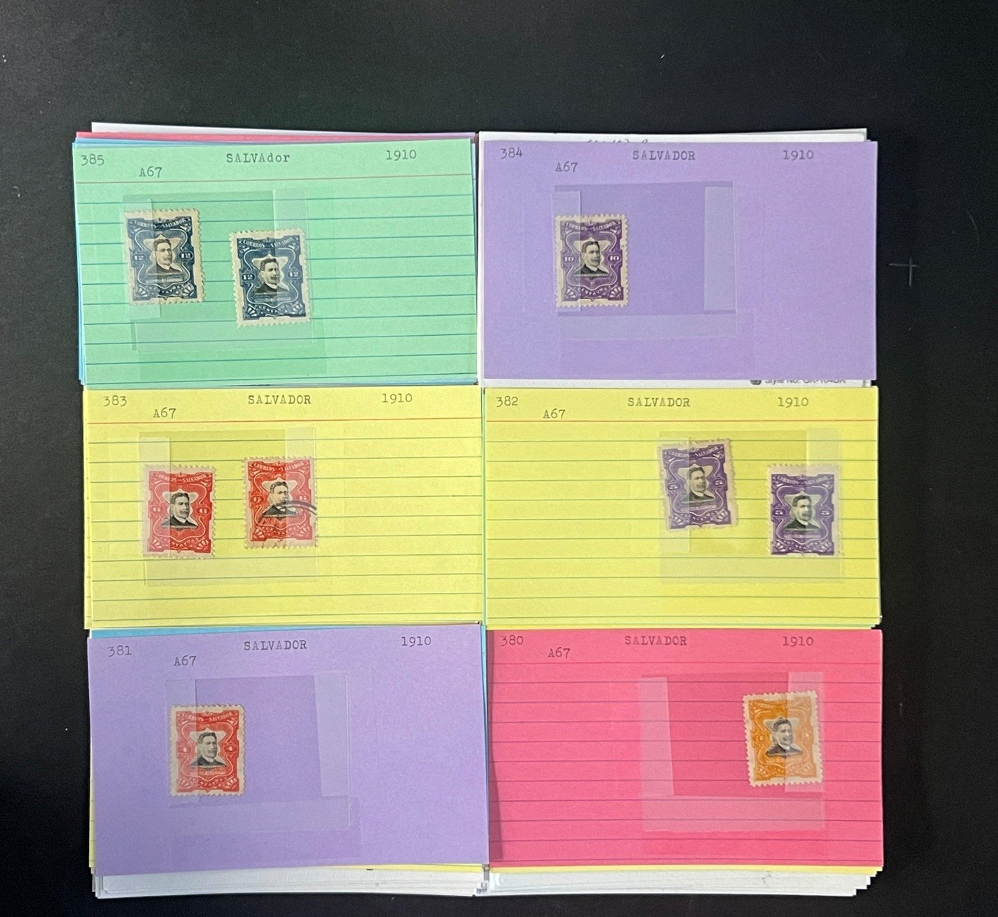 El Salvador Stamp Collection Dealer Cards $934 CV Mint & Used ZAYIX