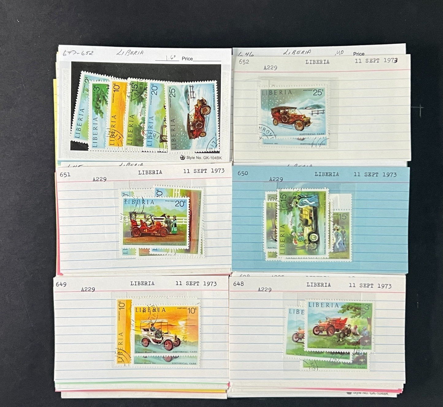 Liberia Stamp Collection Dealer Cards $770 CV Mint & Used ZAYIX