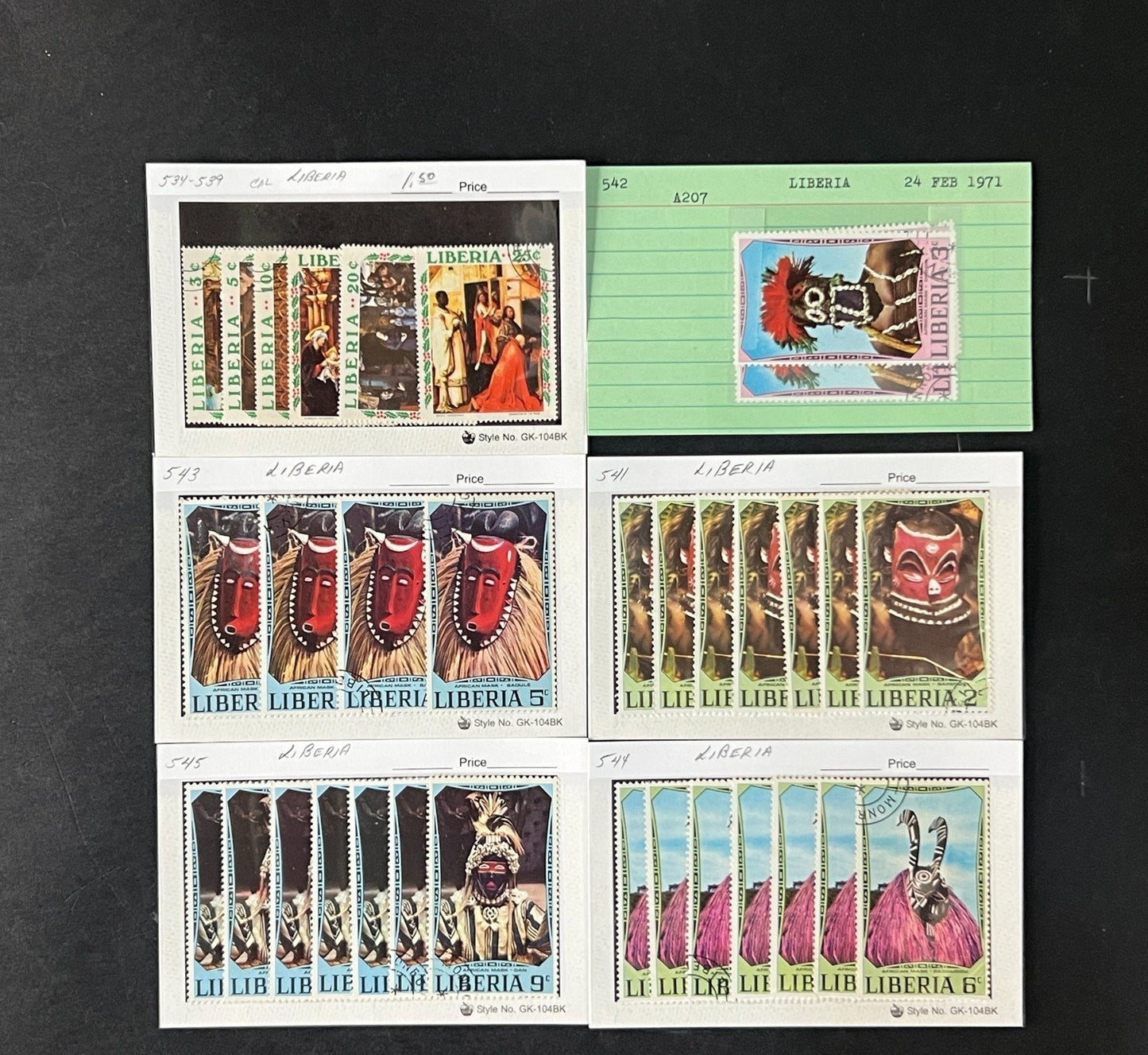 Liberia Stamp Collection Dealer Cards $770 CV Mint & Used ZAYIX