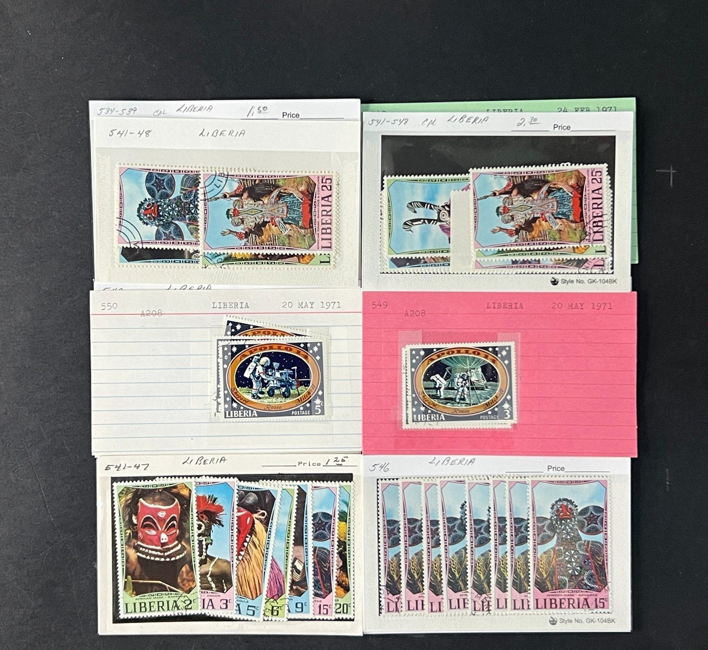 Liberia Stamp Collection Dealer Cards $770 CV Mint & Used ZAYIX