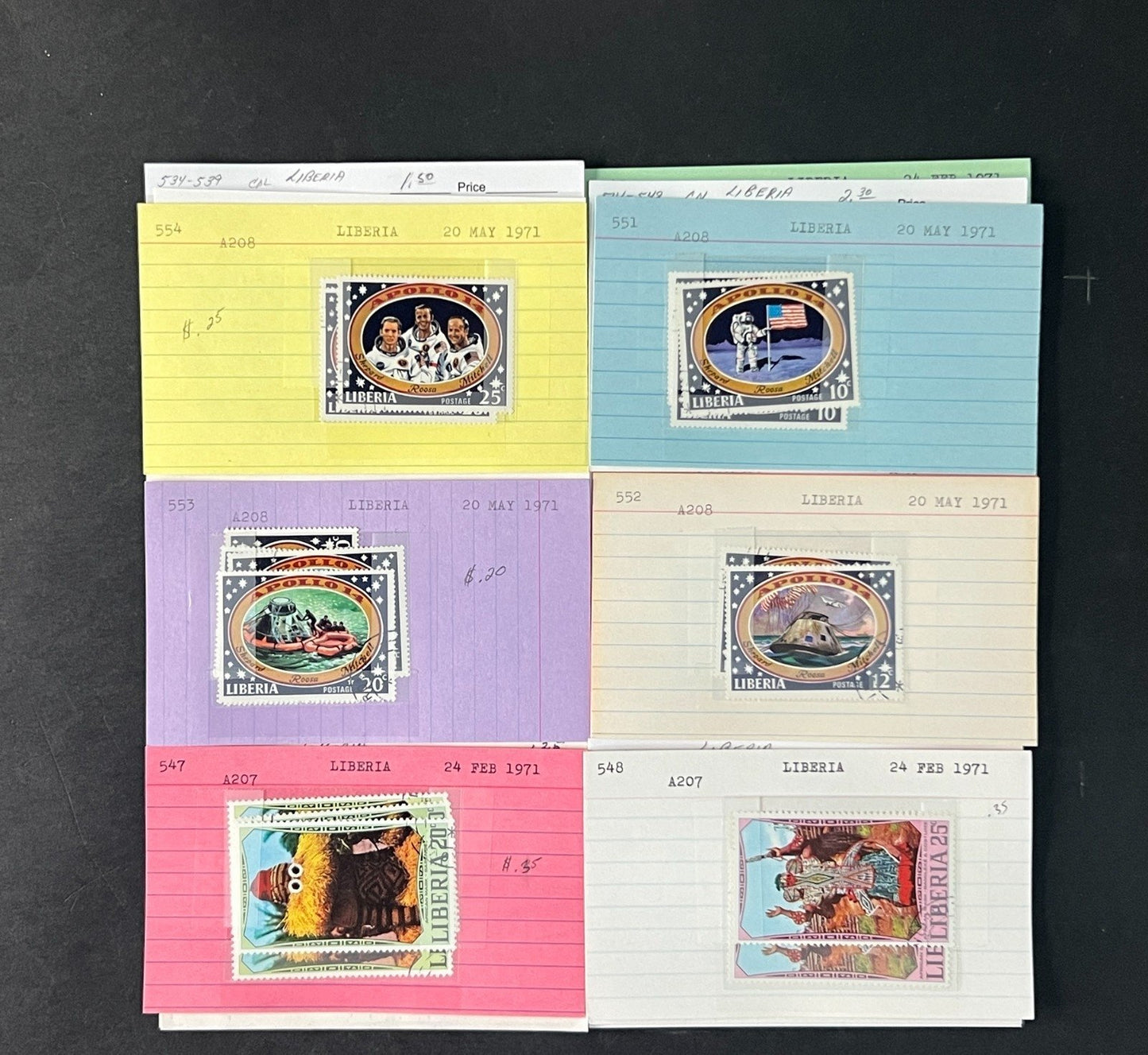 Liberia Stamp Collection Dealer Cards $770 CV Mint & Used ZAYIX