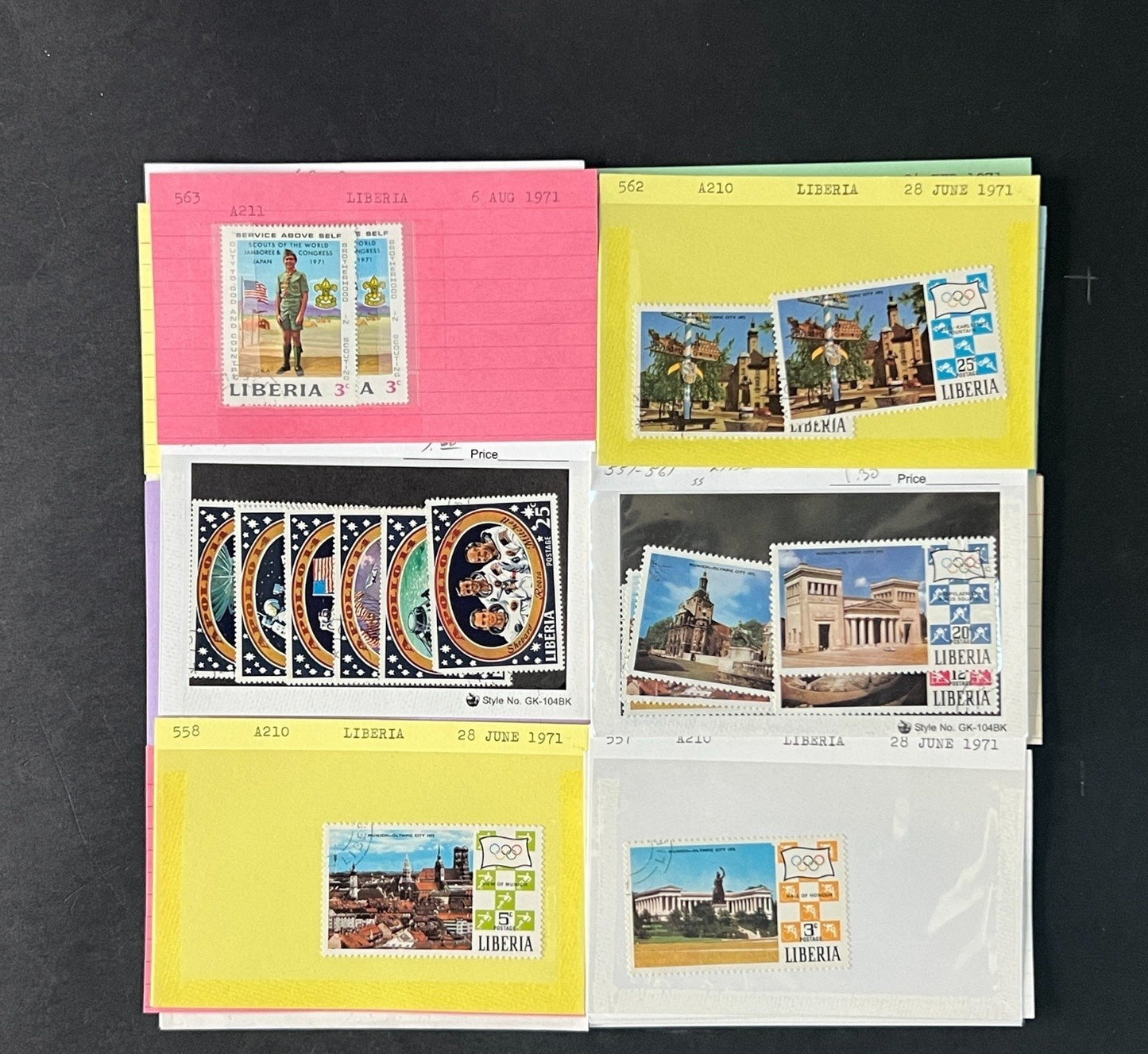 Liberia Stamp Collection Dealer Cards $770 CV Mint & Used ZAYIX