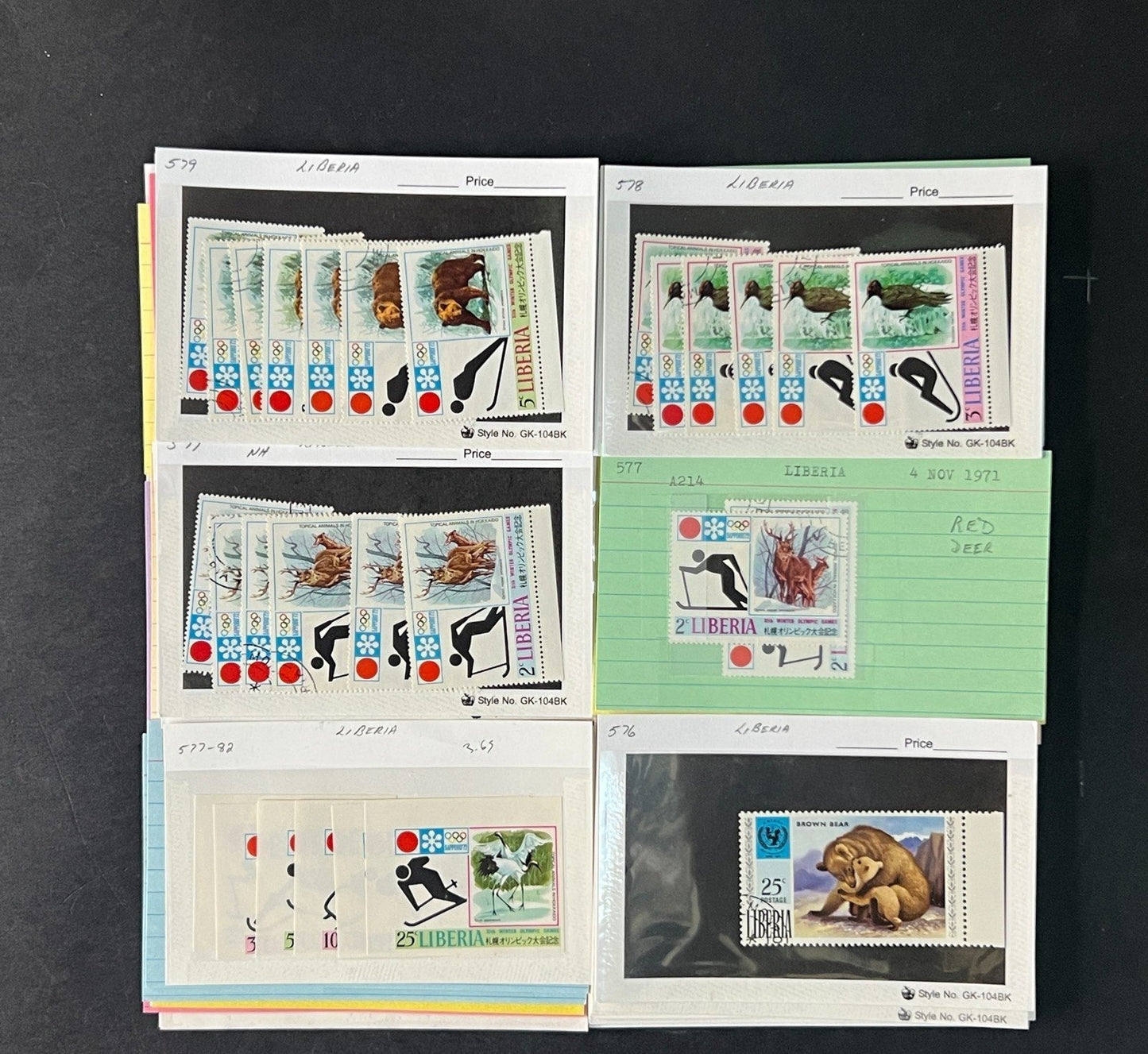 Liberia Stamp Collection Dealer Cards $770 CV Mint & Used ZAYIX