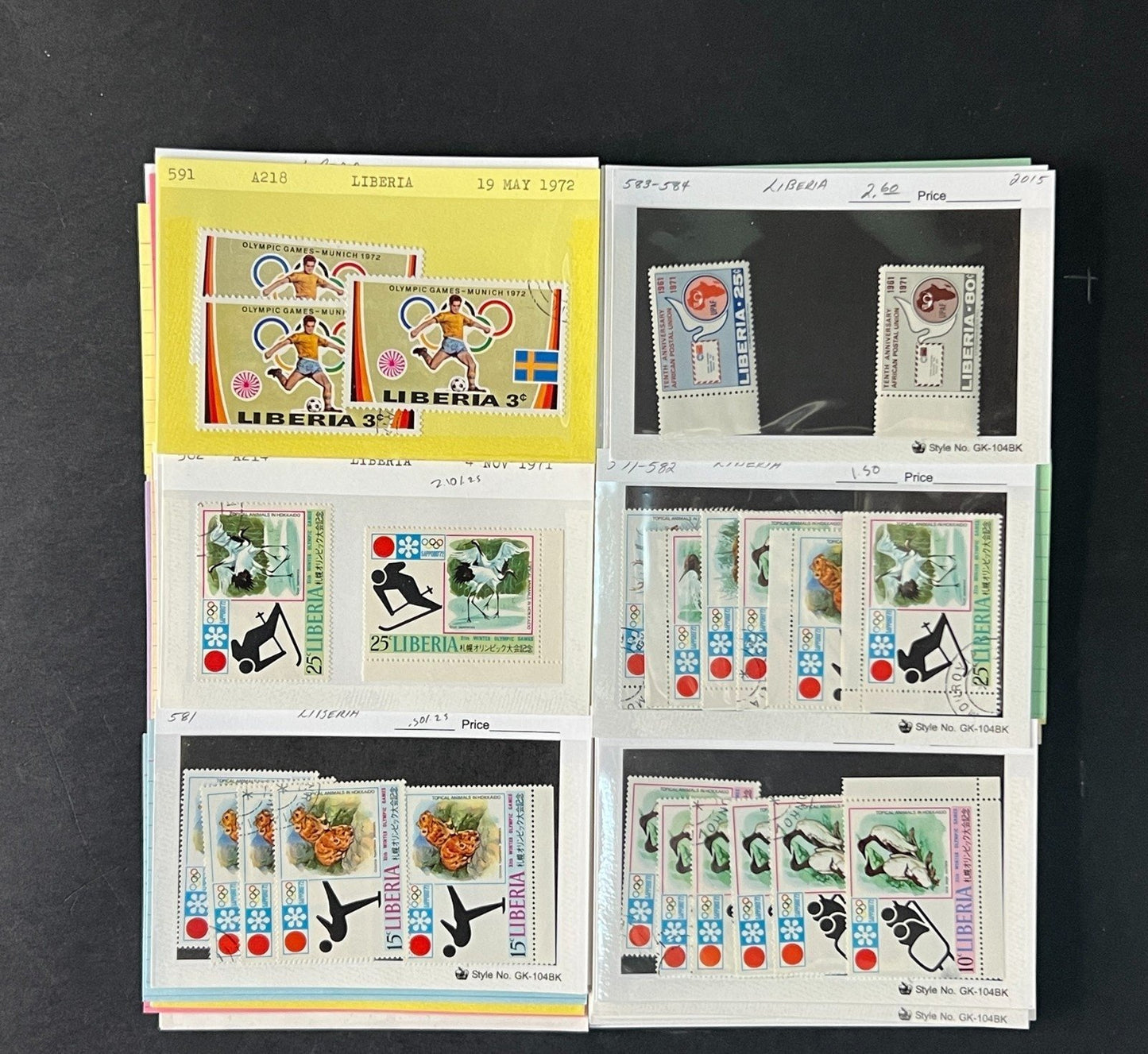 Liberia Stamp Collection Dealer Cards $770 CV Mint & Used ZAYIX